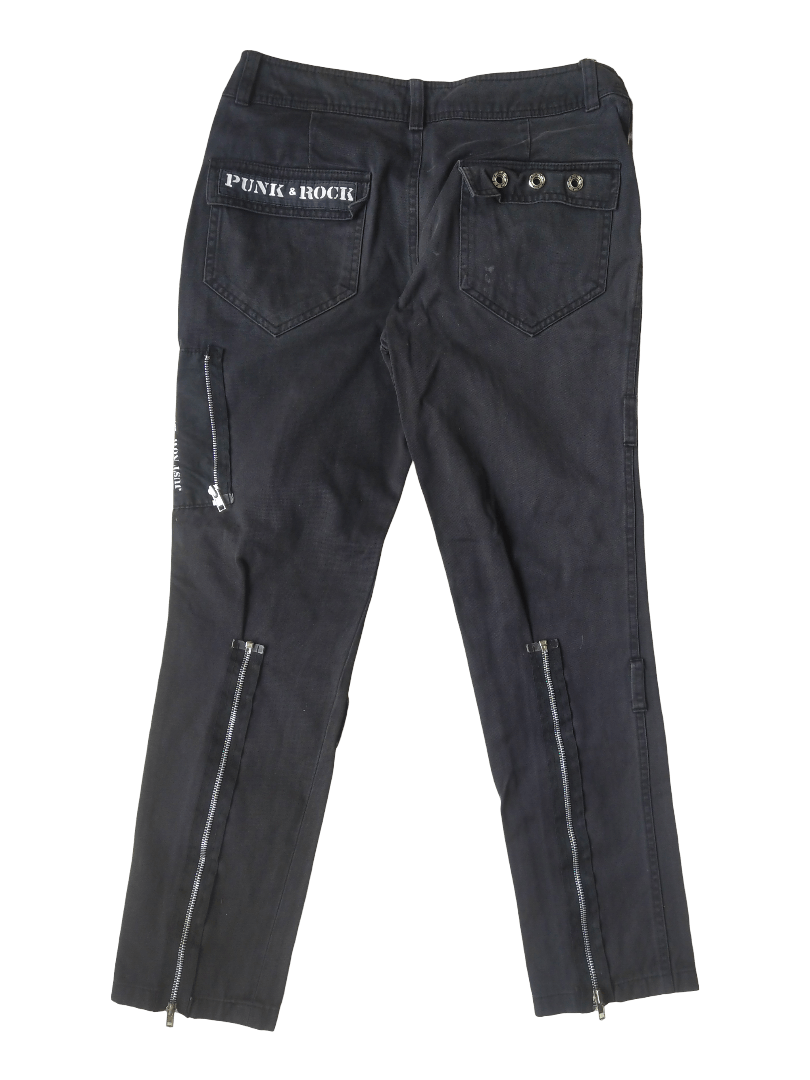 If Six Was Nine BTM Punk & Rock Black Pants – Zipper & Graphic Detail Size US 31 - 5 Thumbnail