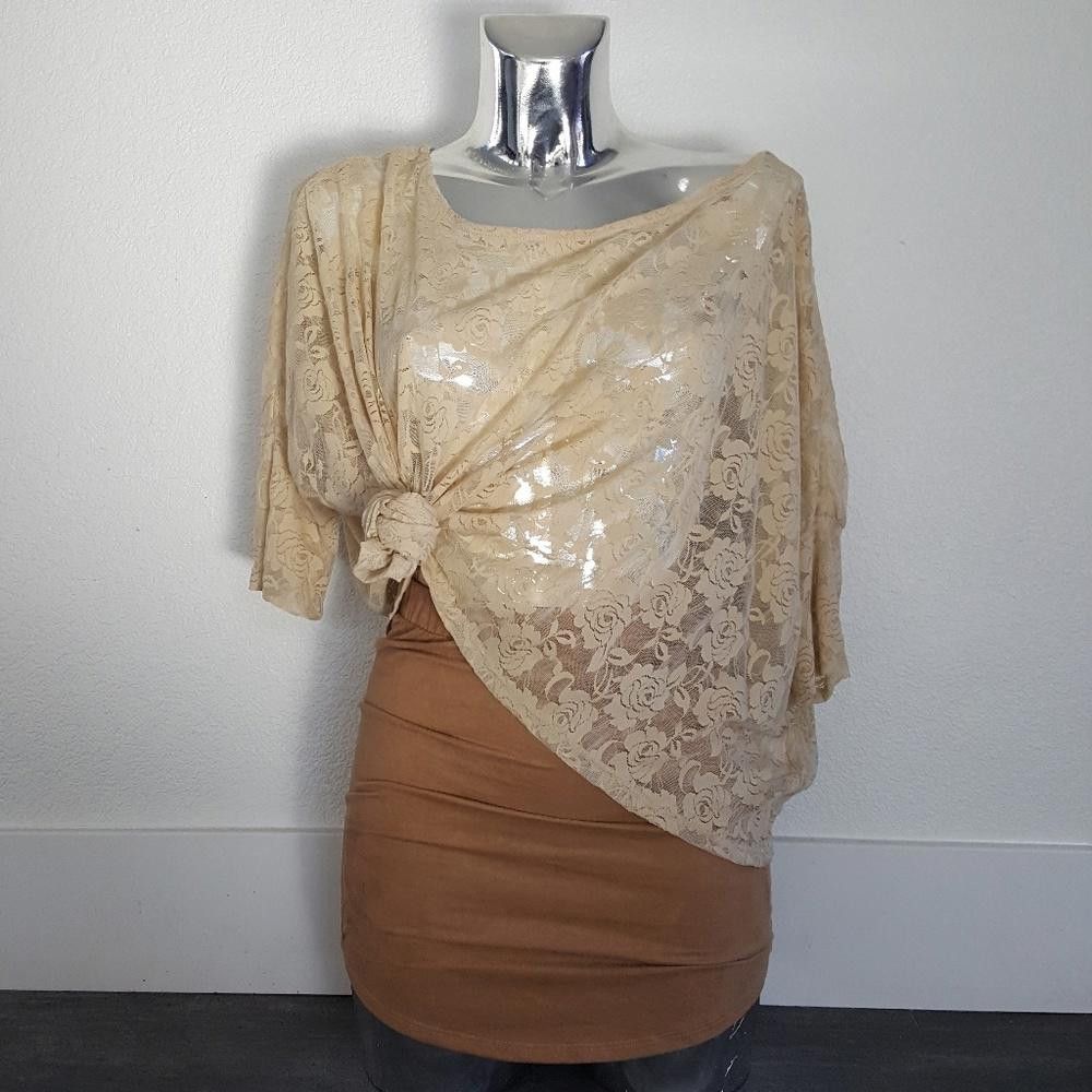 Designer Cream Lace Detailed Melville Blouse Size ONE SIZE - 1 Thumbnail