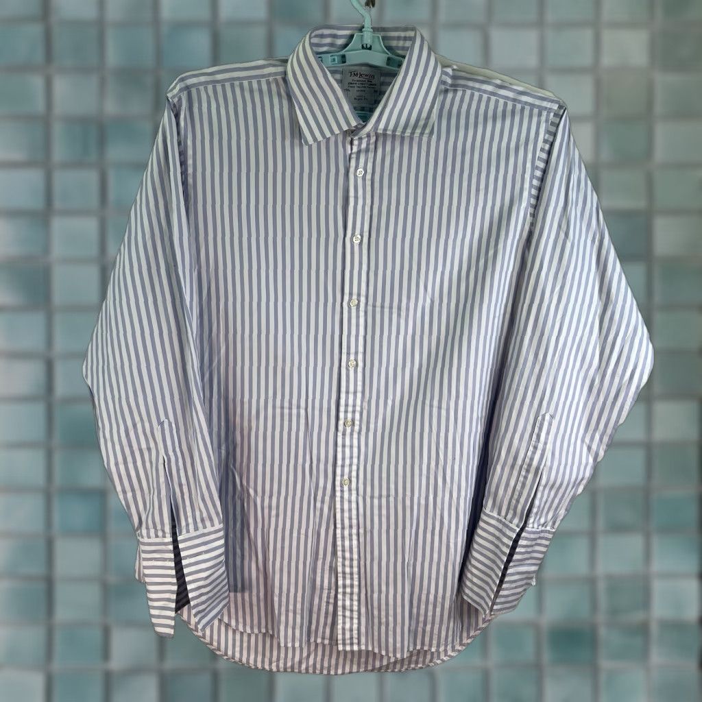Vintage VINTAGE T.M.Lewin Men's Button-Up Shirt Casual Business Formal Long Sleeve Blue Size 17.5 Size US XL / EU 56 / 4 - 1 Thumbnail