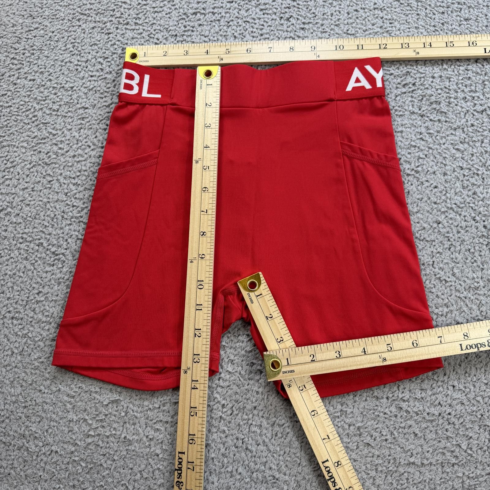 Virgil Abloh AYBL Red Seamless Gym Shorts Women XS Compression High Waist Size 28" / US 6 / IT 42 - 3 Thumbnail