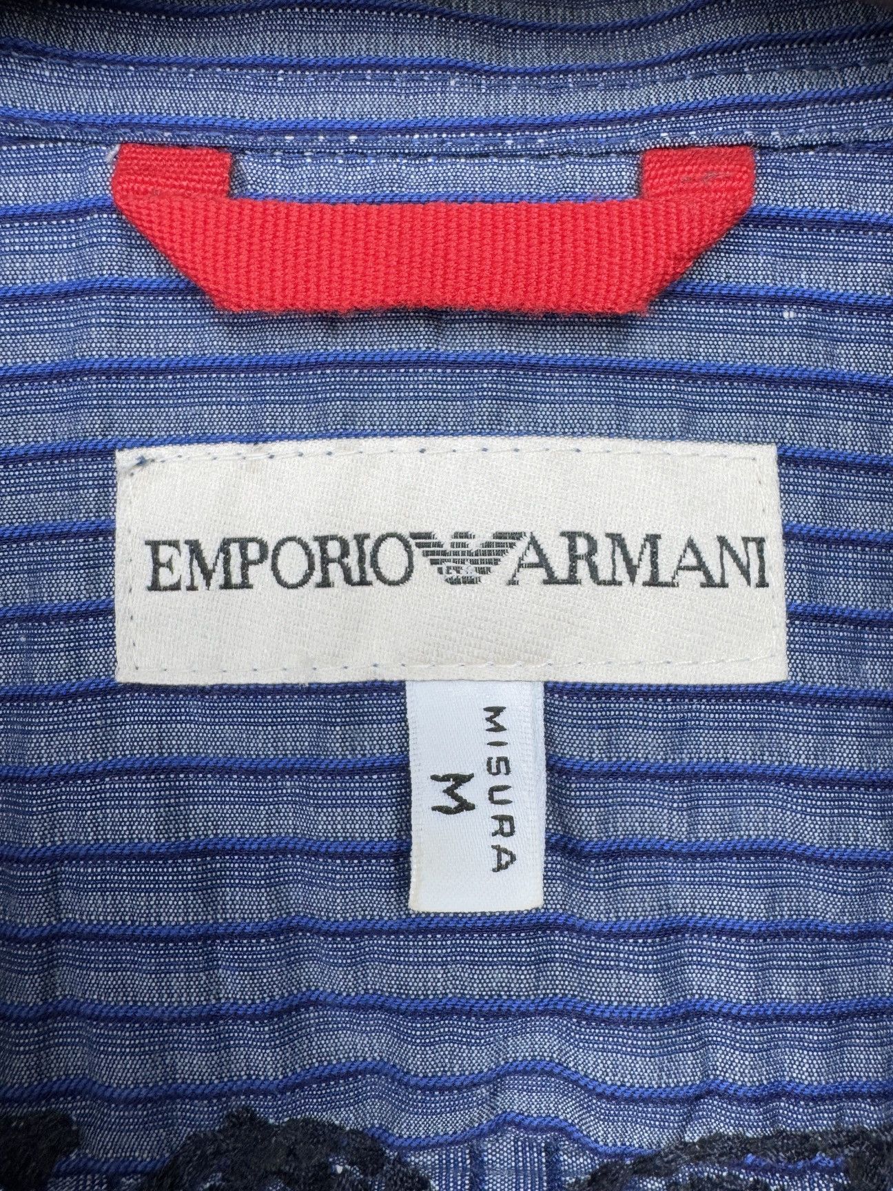 Emporio Armani Emporio Armani vintage archive embroidery logo striped shirt Size US M / EU 48-50 / 2 - 11 Thumbnail