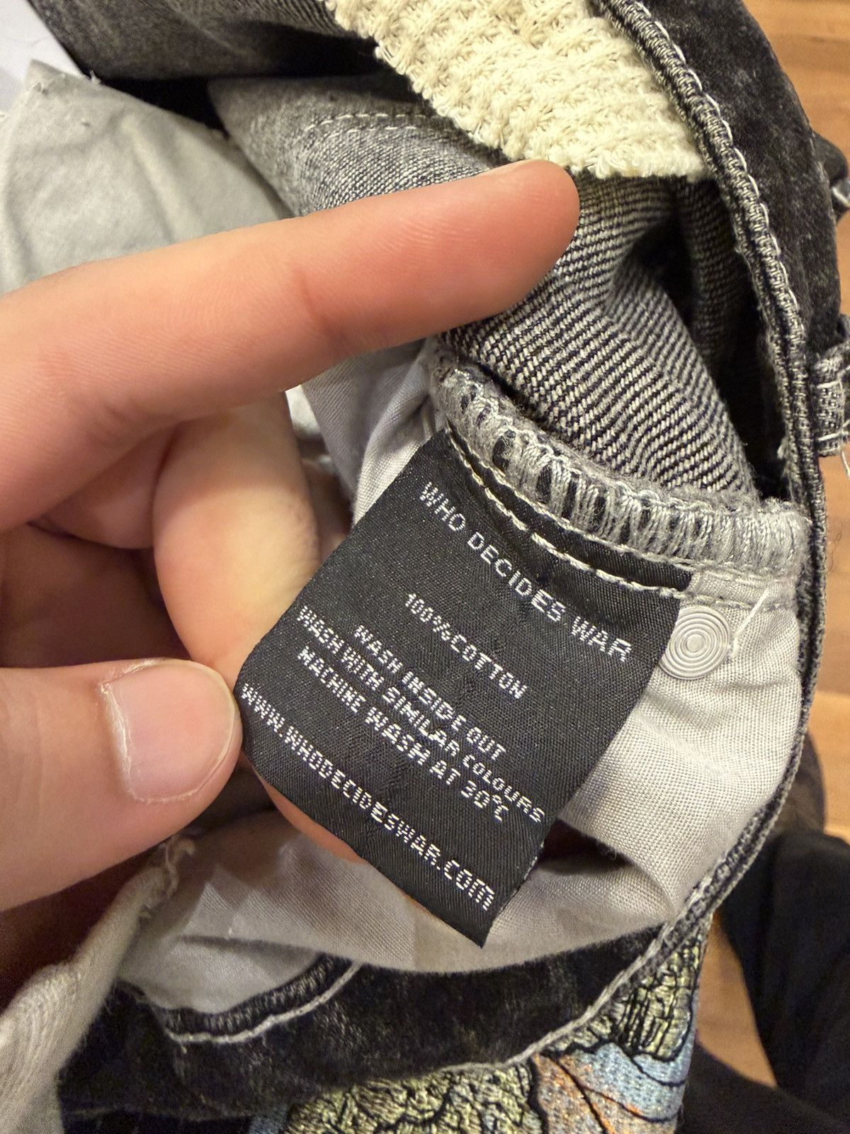 Who Decides War Who Decides War “45 Patch” Black Denim Jeans Size US 38 / EU 54 - 4 Thumbnail