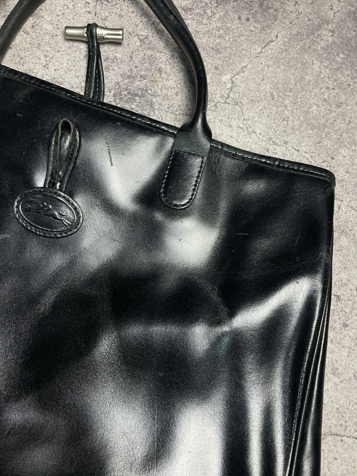 Longchamp LONGCHAMP LEATHER HANDBAG x DESIGNER x VINTAGE x RARE Size ONE SIZE - 3 Thumbnail