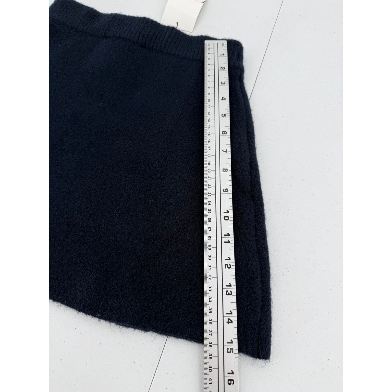 Zara NWT Zara Knitted Brushed Navy Blue Mini Sweater Flare Skirt Size 24" / US 00 / IT 34 - 6 Thumbnail