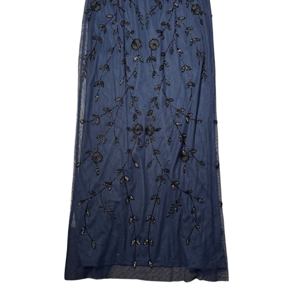 Adrianna Papell NWT New $299 Adrianna Papell Jasmine Beaded Blouson Navy Go Size M / US 6-8 / IT 42-44 - 9 Thumbnail
