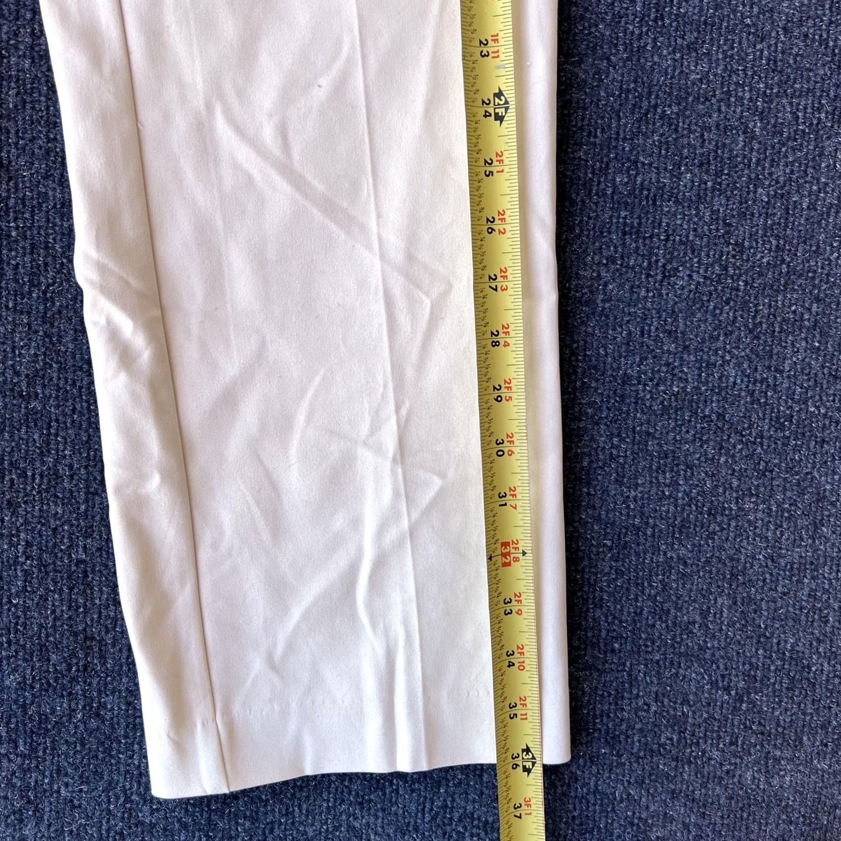 Vintage Christopher & Banks Pants Womens 10P Petite White Dress Pants Slim Fit Straight Leg with Pockets Size 32" / US 10 / IT 46 - 3 Thumbnail