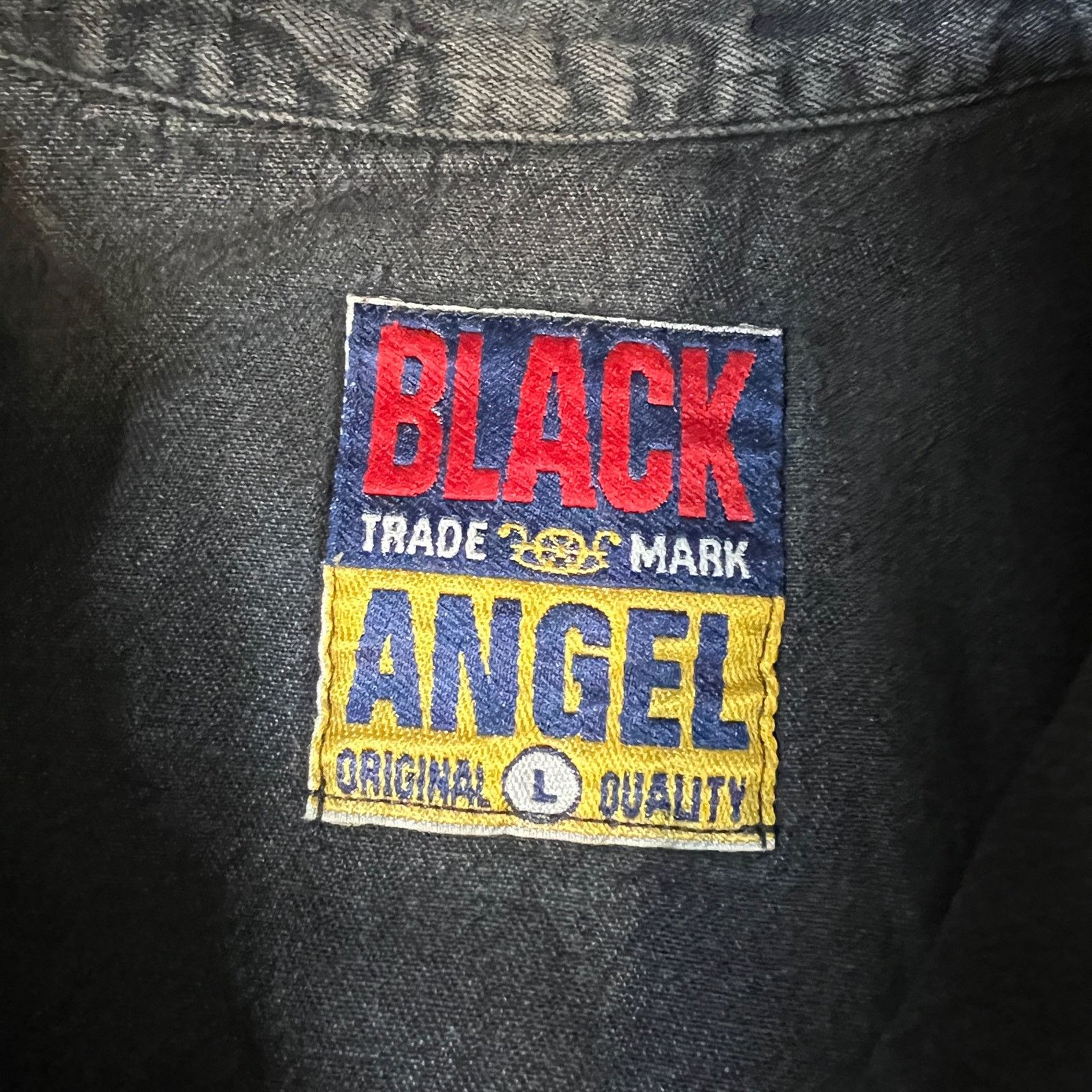 Vintage Vintage Black Angel Snap Front Denim Shirt Long Sleeves Bib Size US L / EU 52-54 / 3 - 3 Thumbnail