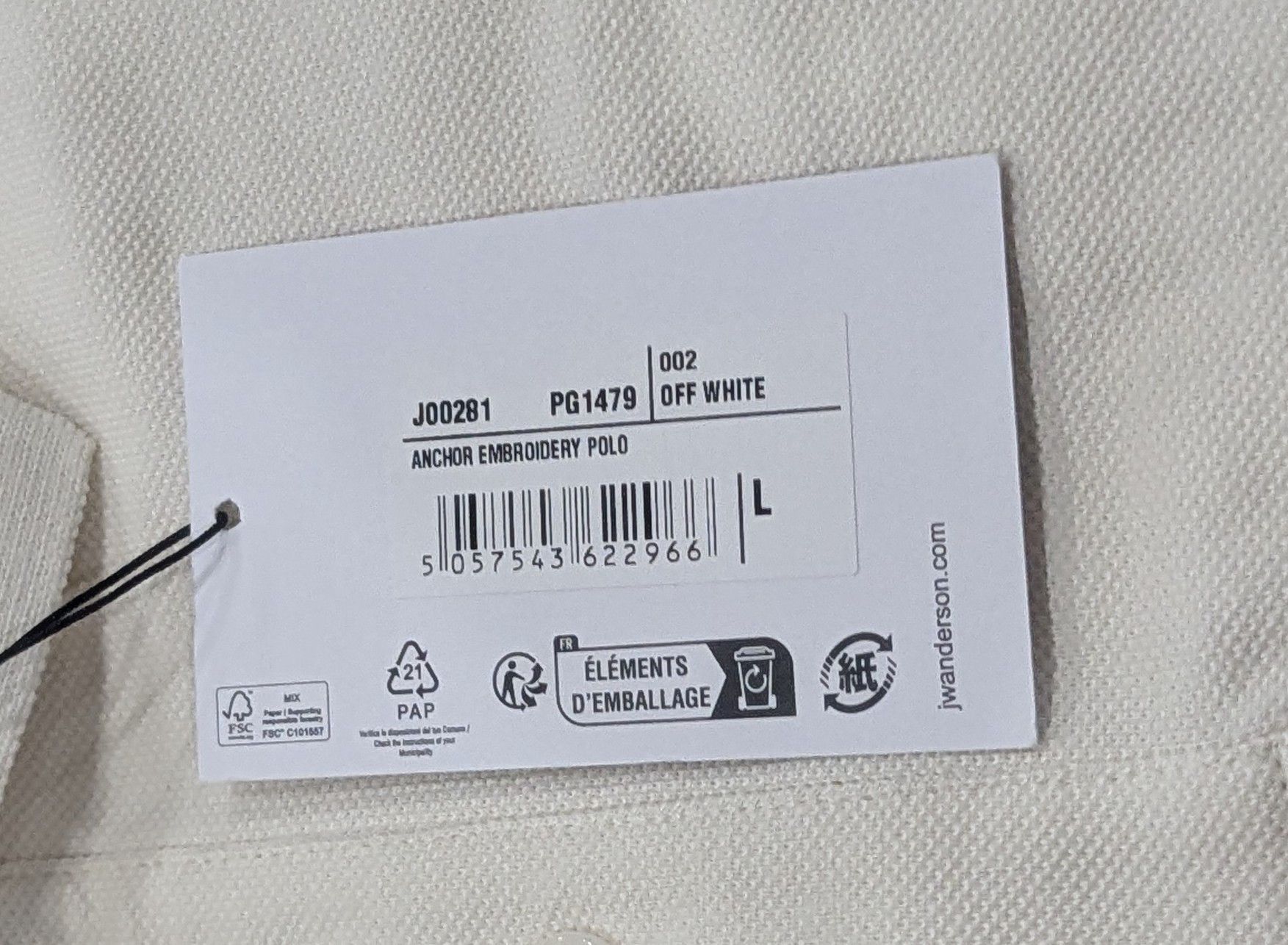 JW Anderson JW Anderson Anchor Logo Polo Shirt Off-White Large Size US L / EU 52-54 / 3 - 7 Thumbnail