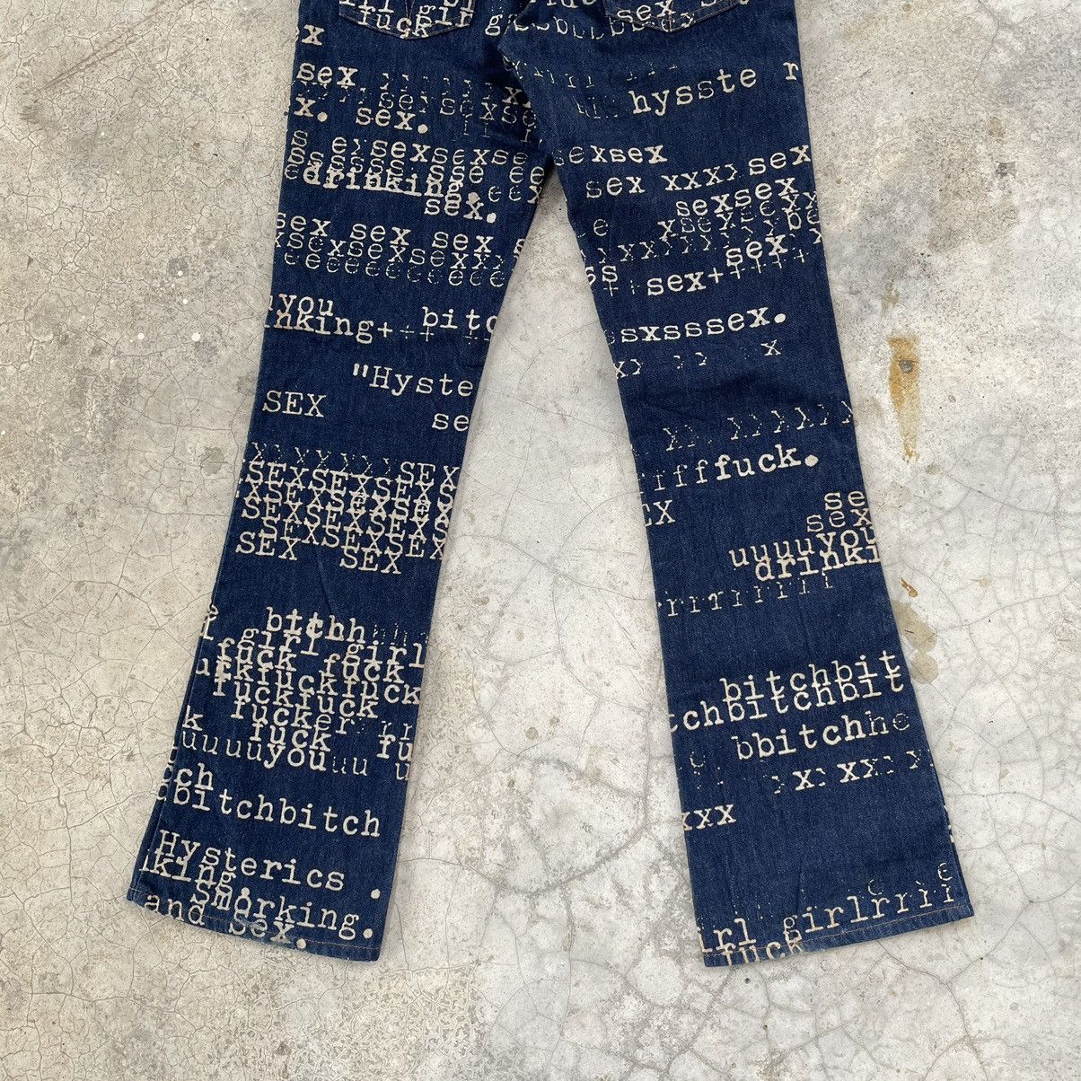 Hysteric Glamour Vintage Hysterics Glamour Porn Sex Bitch AOP Punk Flare Size US 28 / EU 44 - 7 Thumbnail