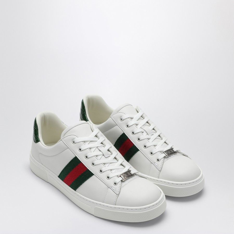 Gucci o1d2blof0824 Ace Sneaker With Web in White Size US 6.5 / IT 36.5 - 2 Thumbnail