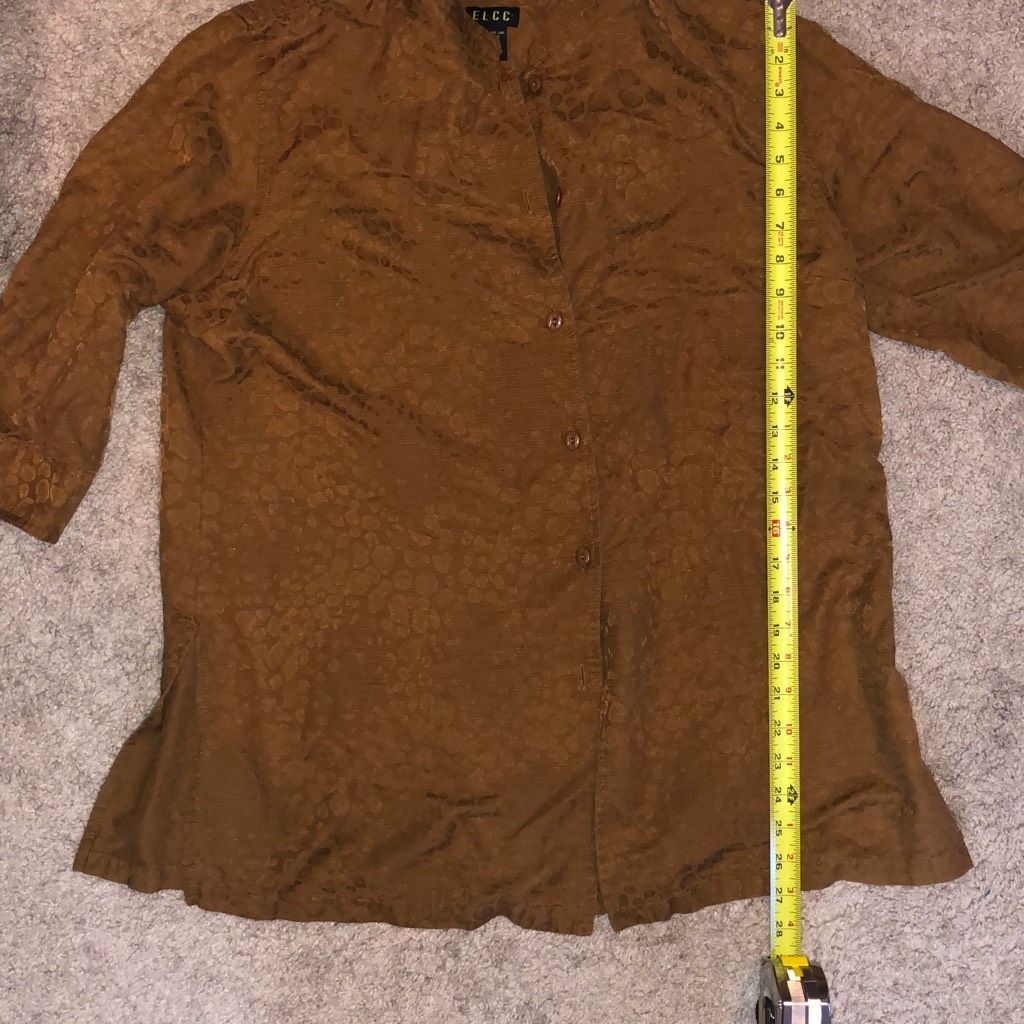 SikSilk ELCC Silk Burnt Orange Rust Colored Leopard Print Button-up Size XL / US 12-14 / IT 48-50 - 7 Thumbnail