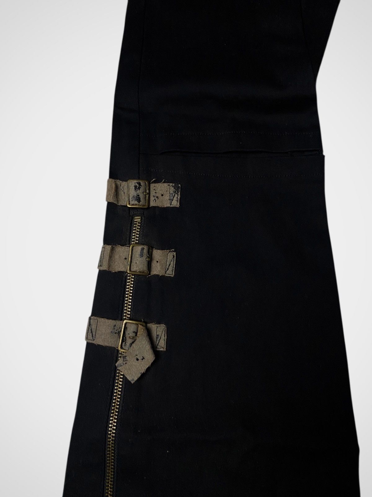 Le Grande Bleu (L.G.B.) Archive Black Peace Now Zip Bondage Flared Pants Size US 26 / EU 42 - 4 Thumbnail