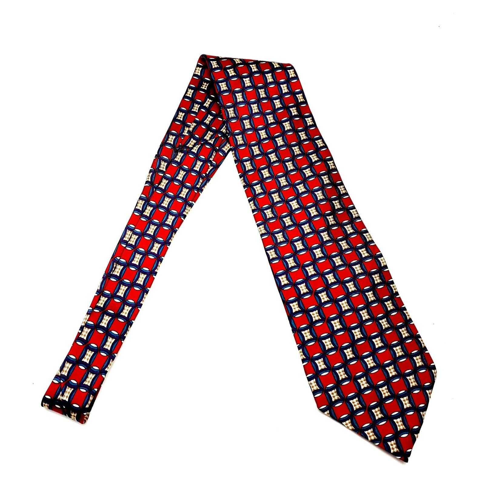 Christian Dior Monsieur Christian Dior Monsieur Silk Tie Print Short Wide Red Geomet Size ONE SIZE - 6 Thumbnail