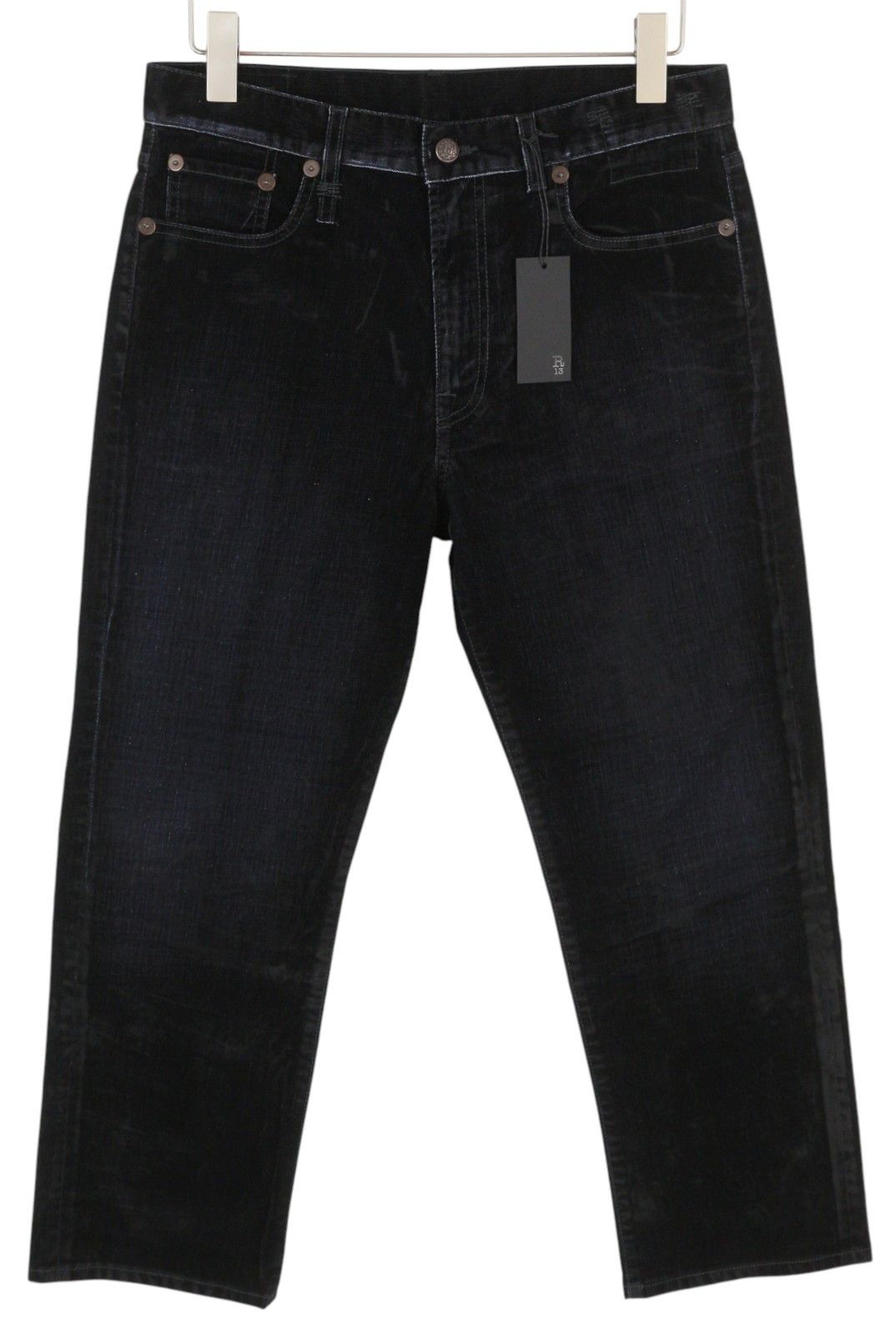 R13 ROMEO 29 Flocked Black Velvet Ankle Straight Zip 85816 Size 29" - 1 Thumbnail