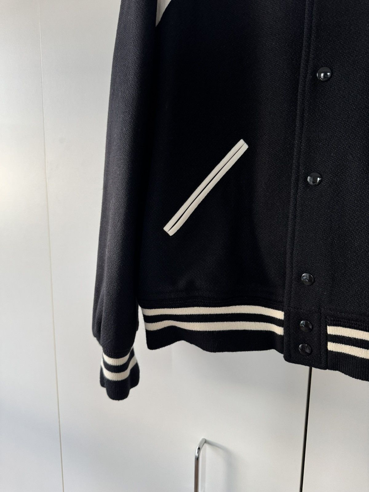 Saint Laurent Paris SS22 Black and White Wool Teddy Jacket 54 Size US XL / EU 56 / 4 - 6 Thumbnail