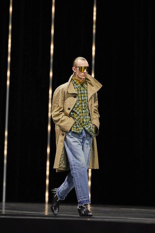 Celine CELINE × Hedi Slimane 2022FW Yellow Plaid Flannel Shirt Size US XXS / EU 40 - 2 Thumbnail