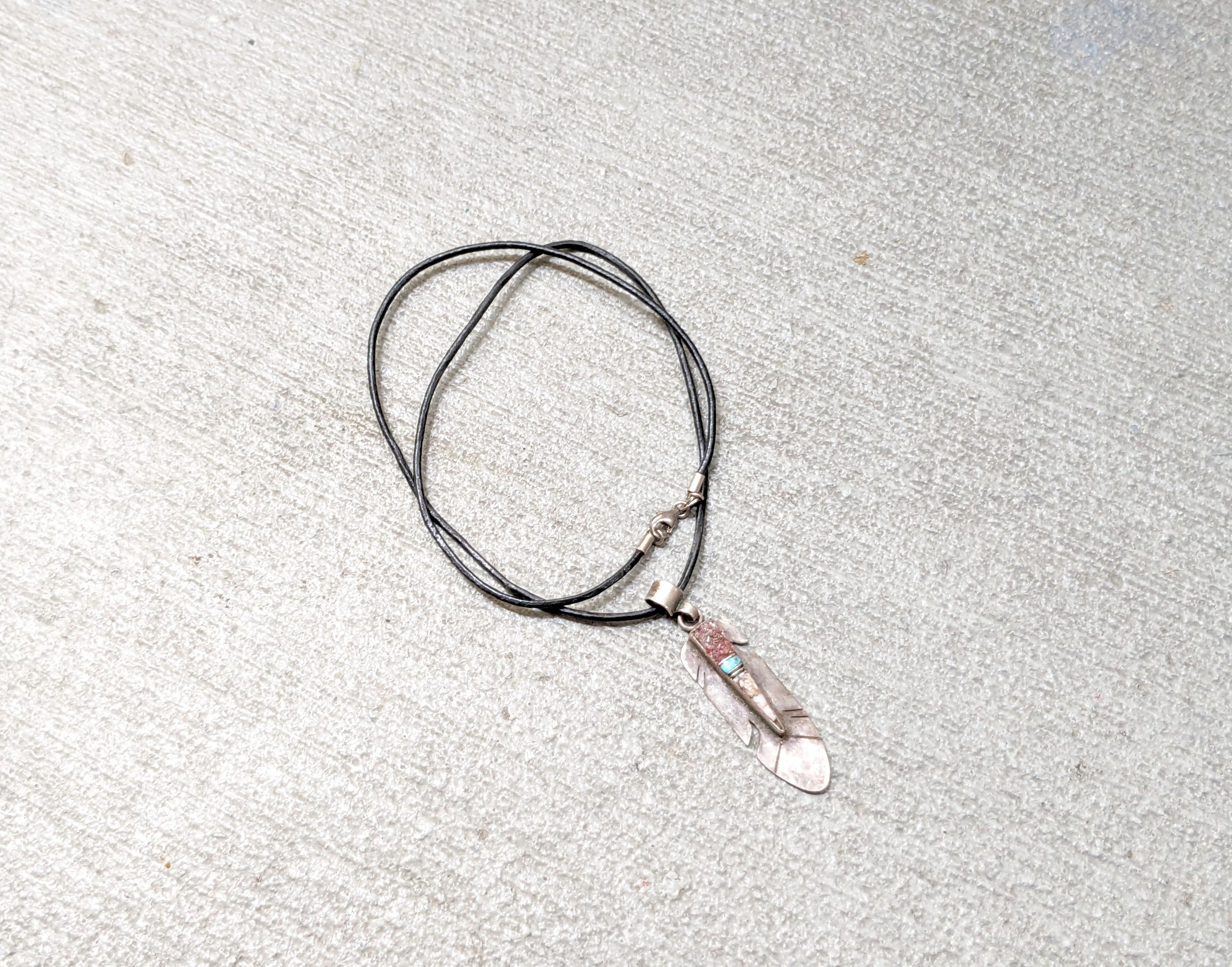 Other Vintage Sterling Silver Feather Necklace Navajo 17" Y2K Size ONE SIZE - 1 Thumbnail