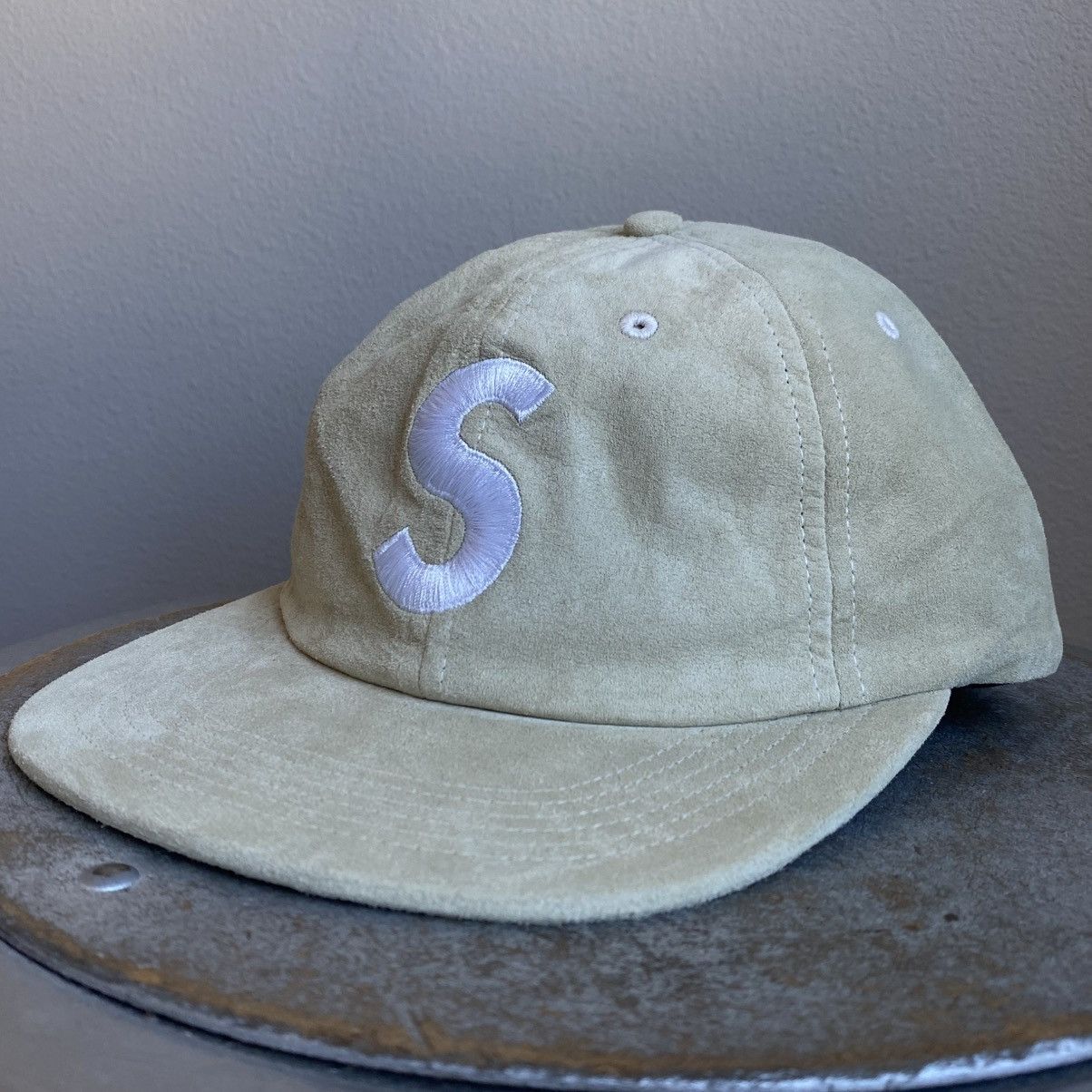 Supreme Supreme Suede S Logo 6 Panel Hat (Tan) Size ONE SIZE - 2 Thumbnail