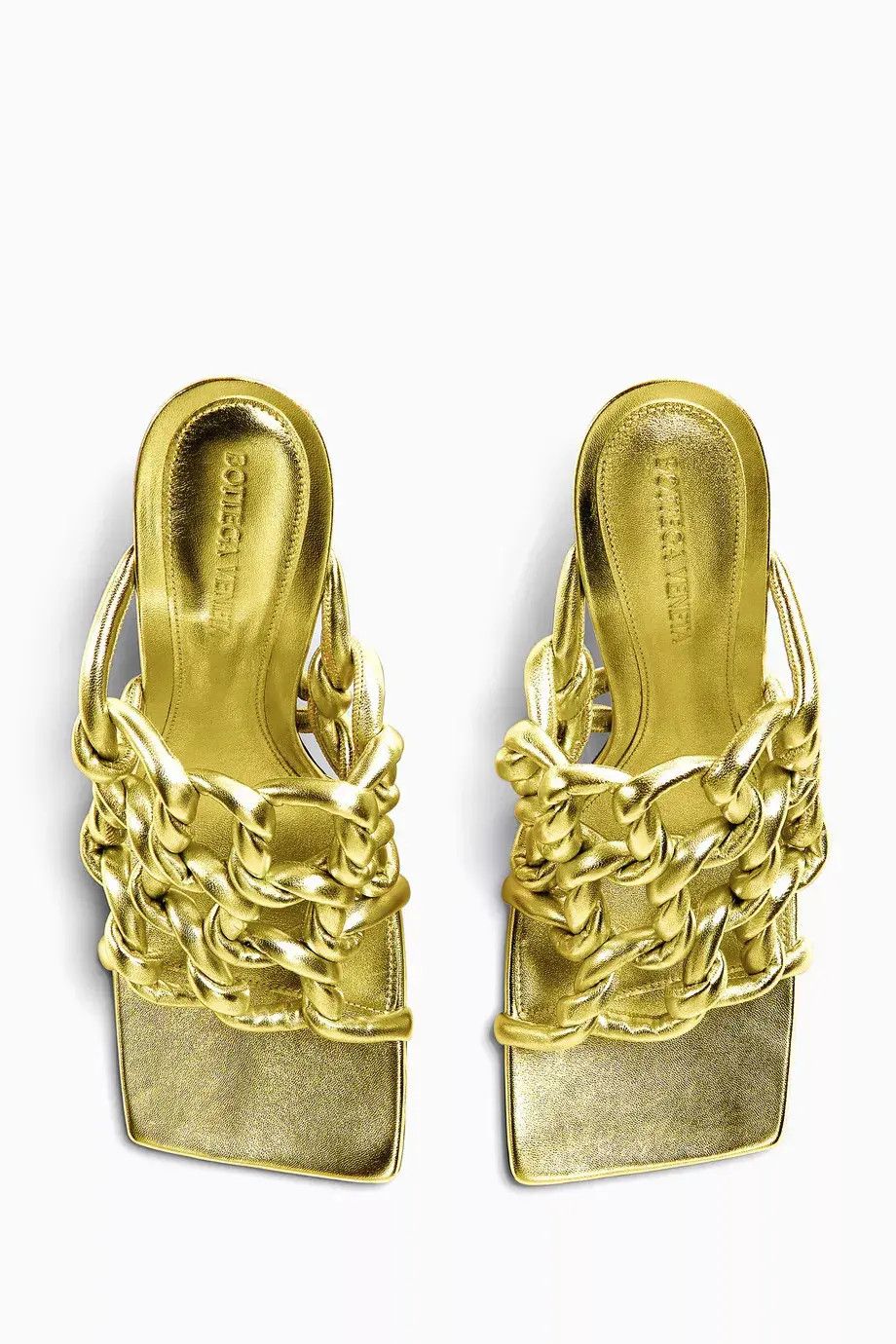 Bottega Veneta o1n1vont1224 Stretch Twist Sandal Mules in Gold Size US 4.5 / IT 34.5 - 5 Thumbnail