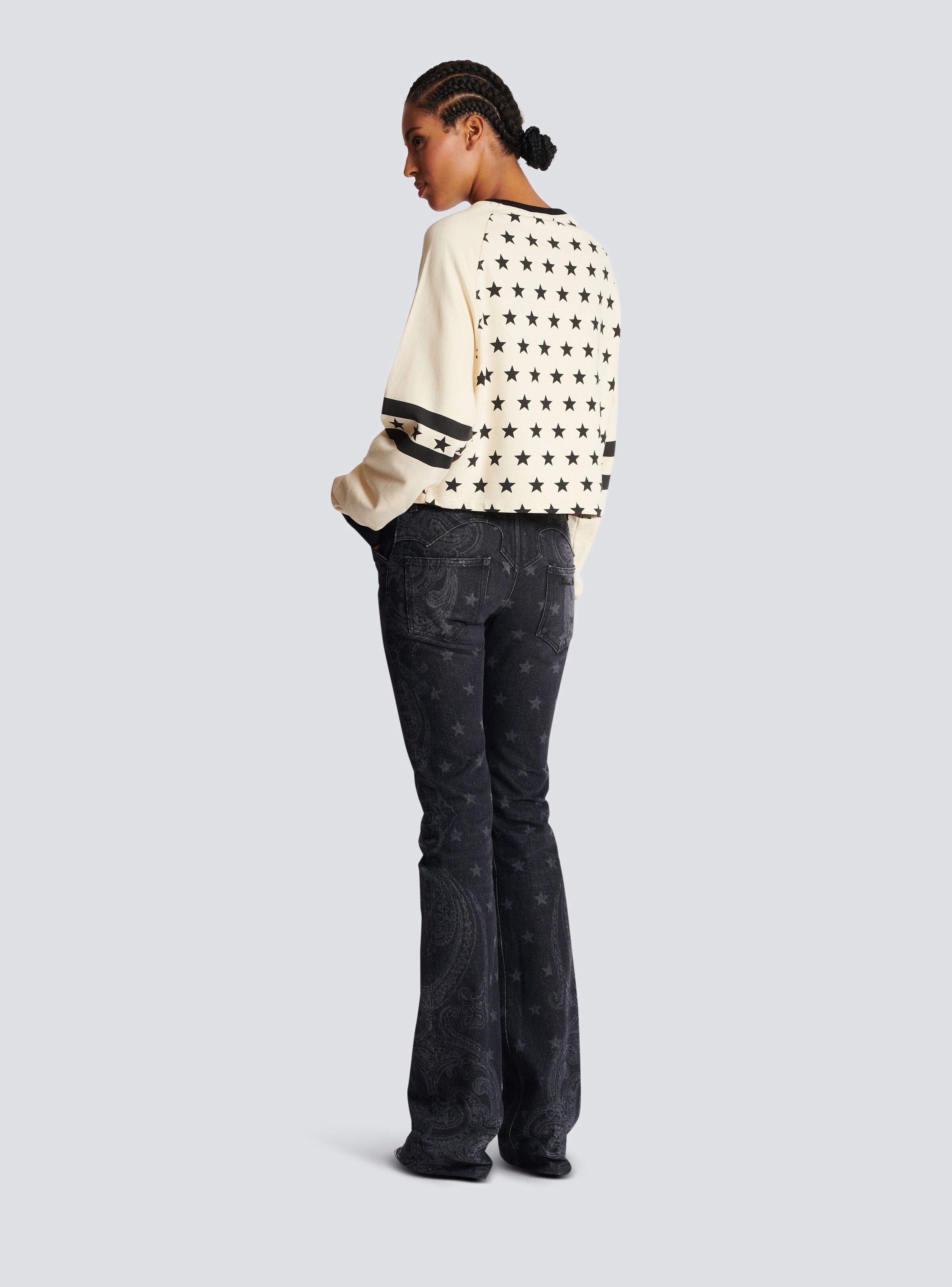 Balmain o1s1wg110825 Signature Logo Crewneck Sweater in Black/White Size M / US 6-8 / IT 42-44 - 5 Thumbnail