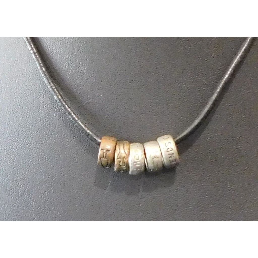 Other Inspirational Engraved Silver And Gold Tone Ring Necklace Size ONE SIZE - 1 Thumbnail