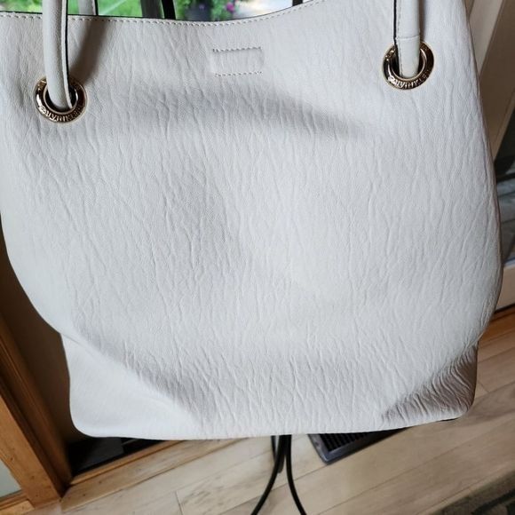Calvin Klein Calvin Klein Gabrianna White Smooth Leather Tote Size ONE SIZE - 3 Thumbnail