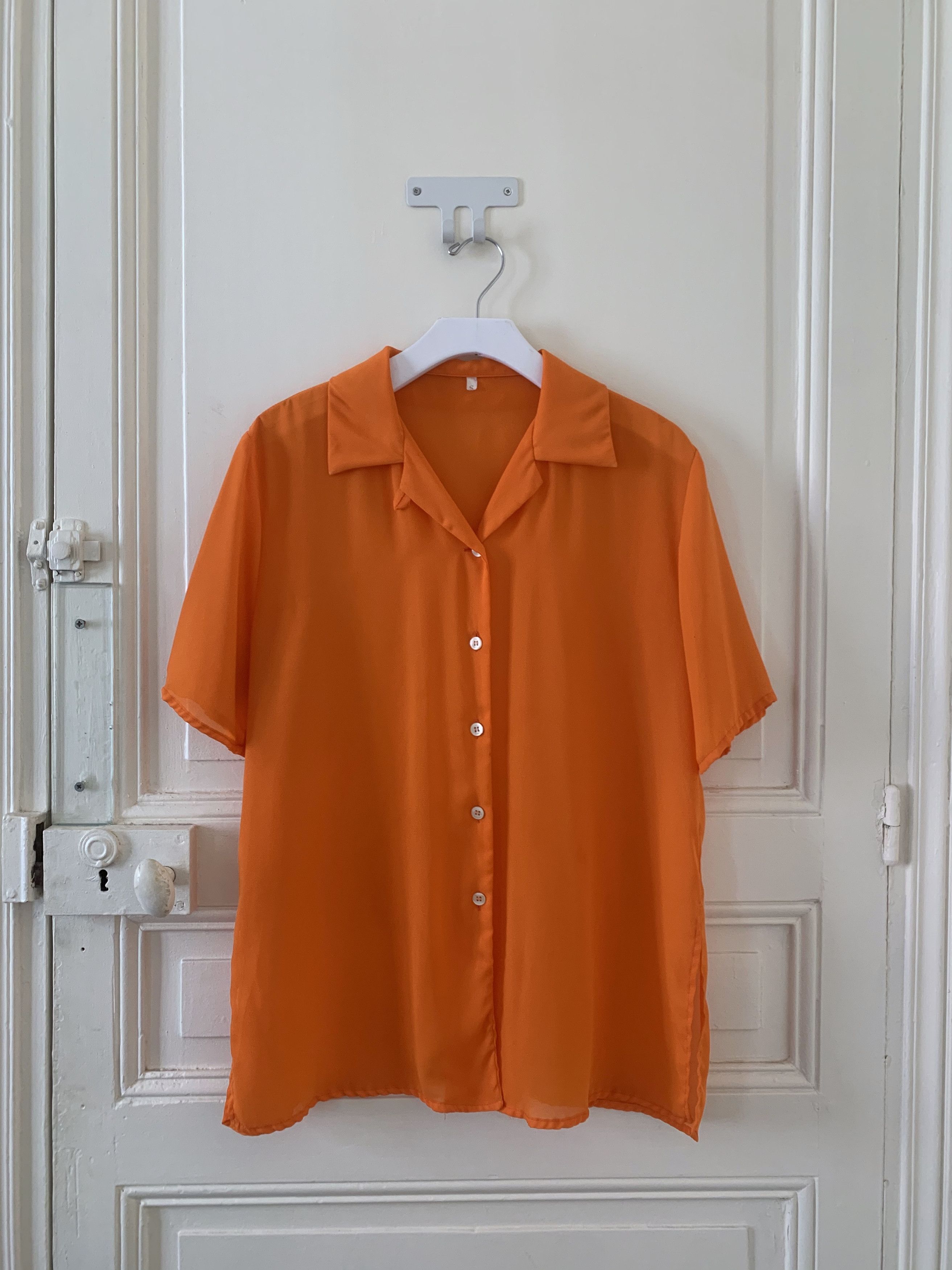 Vintage Orange Short-Sleeve Shirt Size S / US 4 / IT 40 - 1 Thumbnail