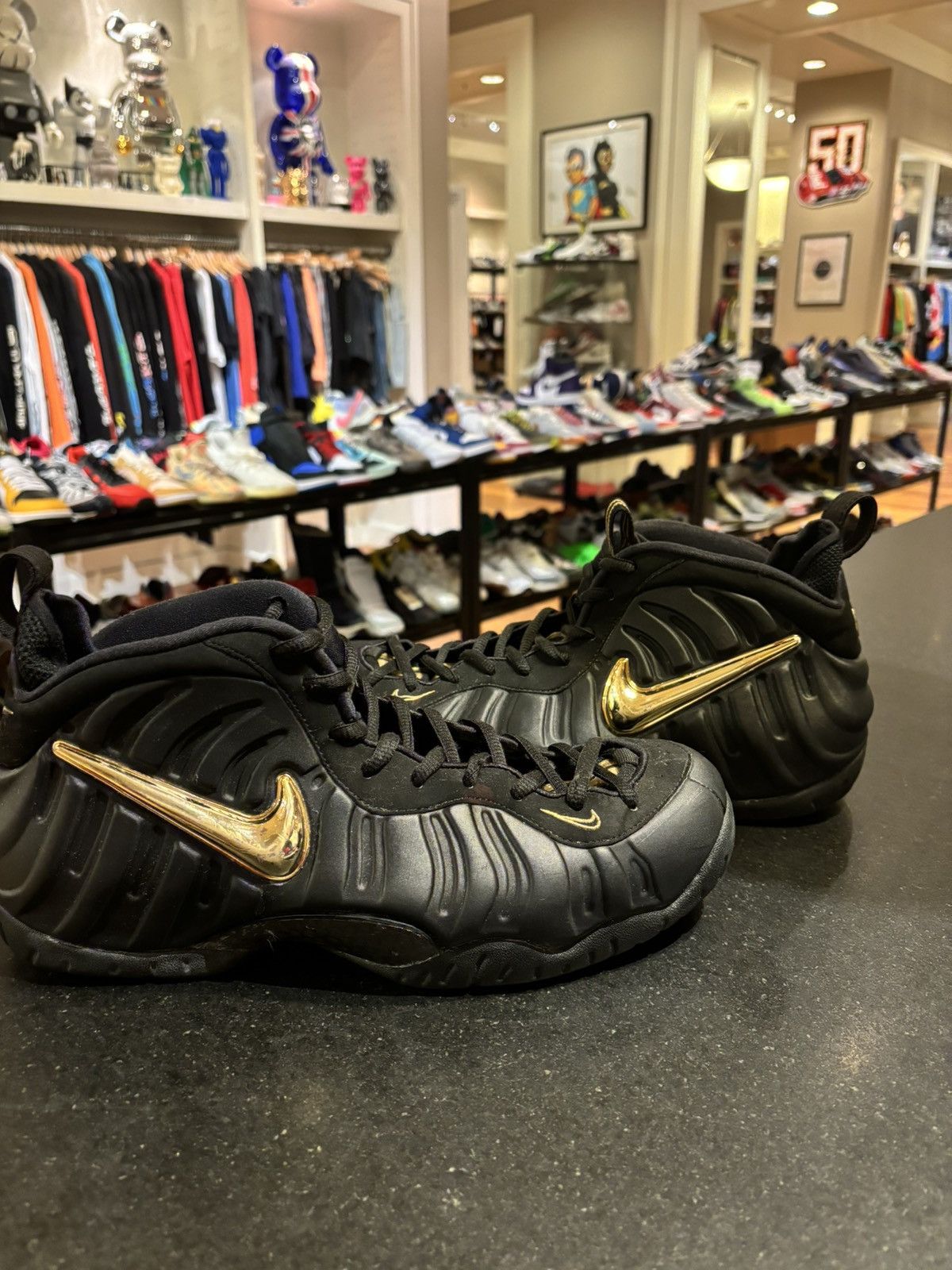 Nike Nike Air Foamposite Pro Black Metallic Gold Grailed