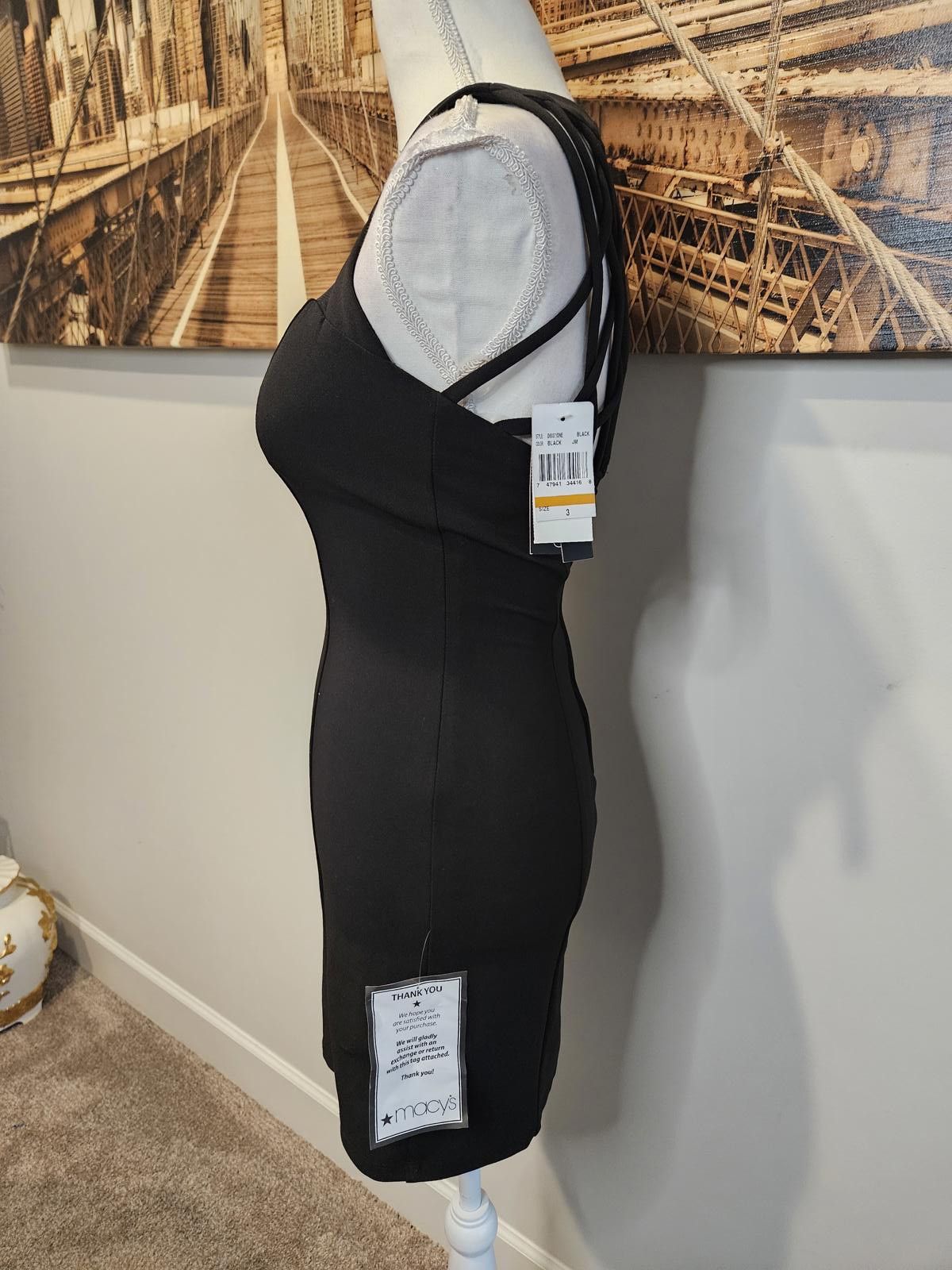 Designer Nwt Speechless Strap Detail Black Dress #H50 Size XS / US 0-2 / IT 36-38 - 3 Thumbnail