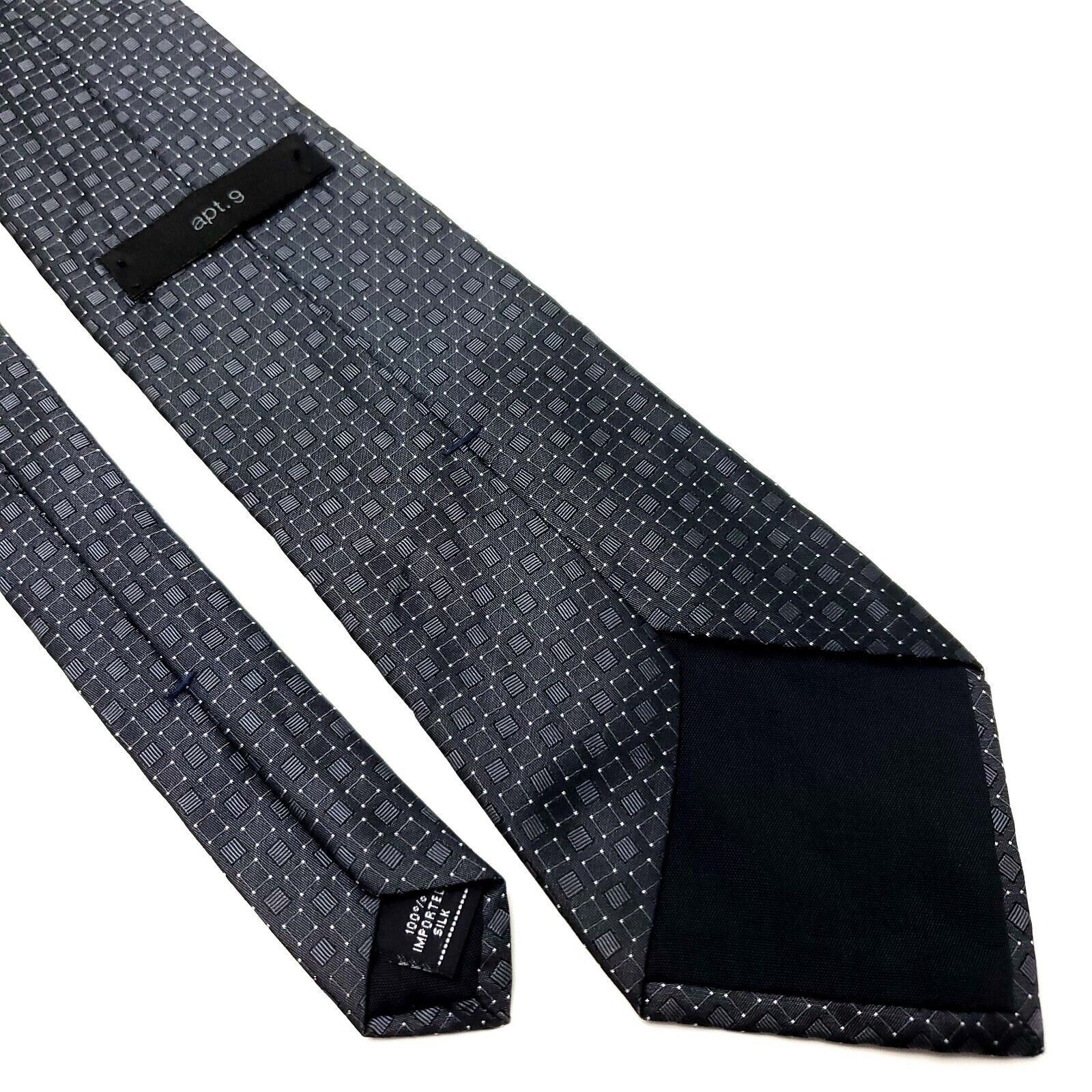 Apt. 9 Apt 9 Silk Tie Gray Geometric Woven Size ONE SIZE - 5 Thumbnail