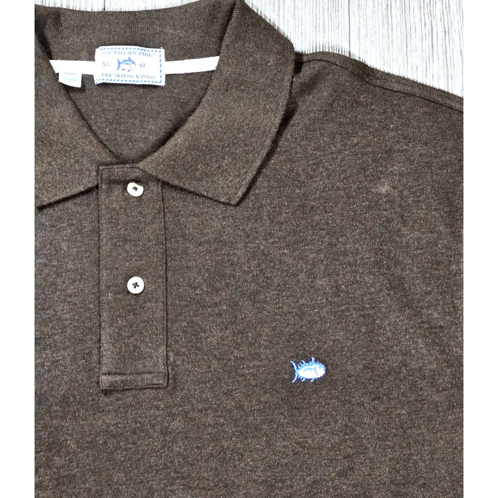 Southern Tide Southern Tide Polo Shirt XL Brown Long Sleeve Mens Heathered Polo Cotton Size US XL / EU 56 / 4 - 3 Thumbnail