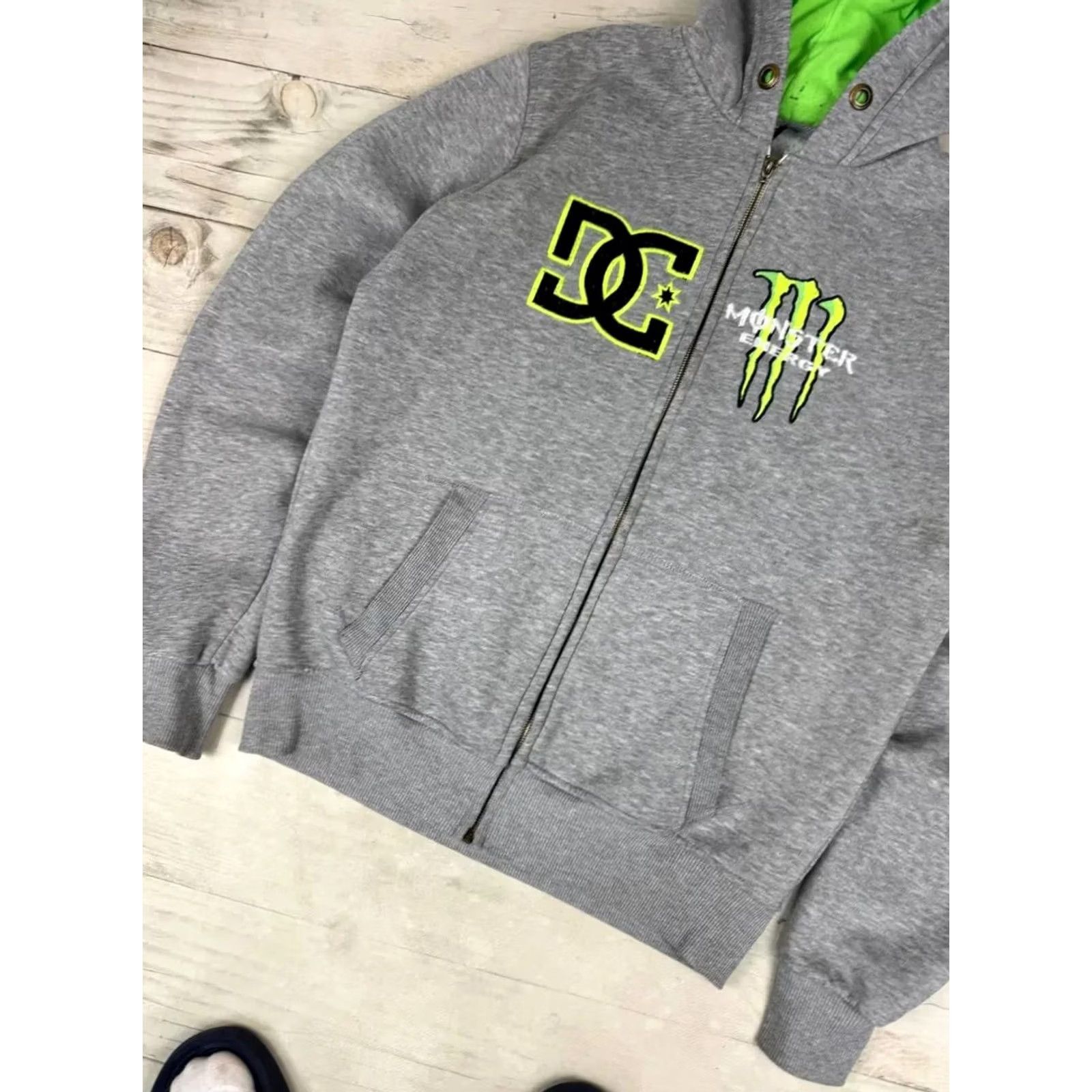 Logo 7 VINTAGE Monster Energy Hoodie DC Monster Energy Big Logo Full Zip Hooded Racing Men XL Gray Shirt Size US XL / EU 56 / 4 - 3 Thumbnail