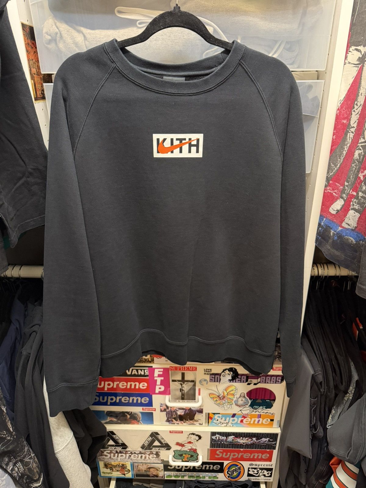 Kith × Nike Kith X Nike (New York Knicks) box logo crewneck | Grailed