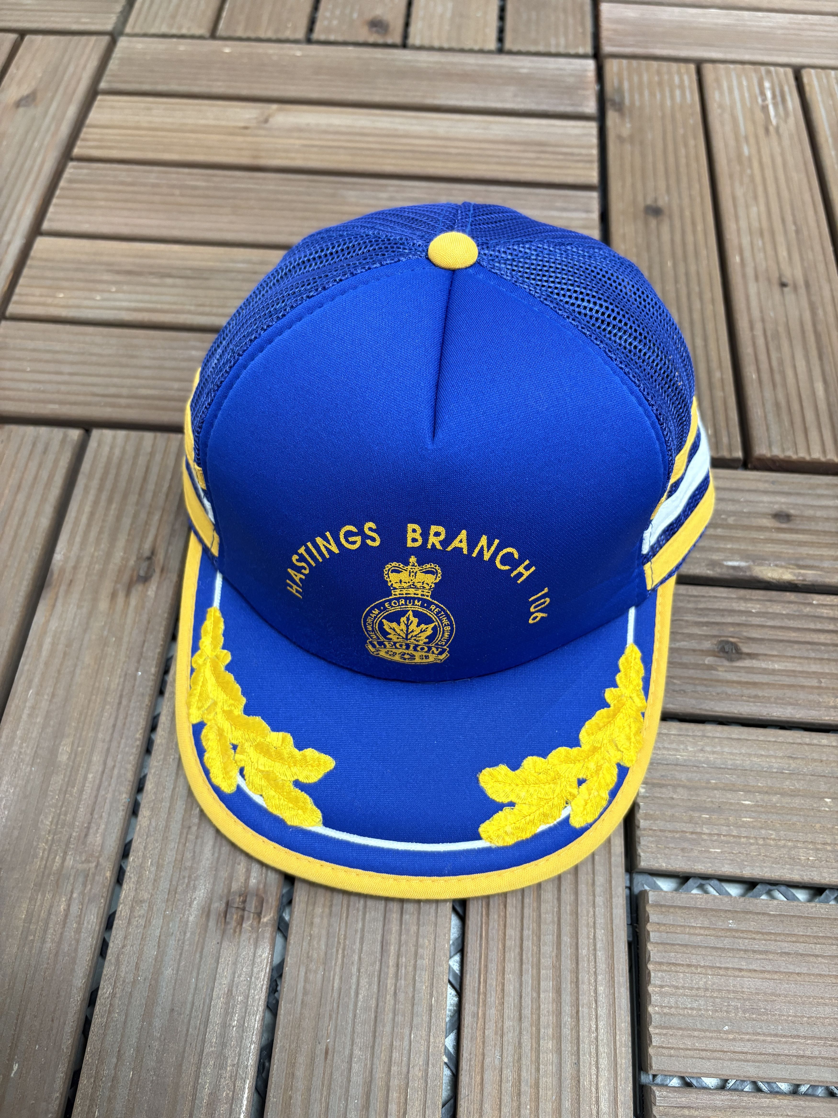 Vintage Royal Canadian Legion Branch 106 Vintage Blue Snap Back Hat Size ONE SIZE - 1 Thumbnail