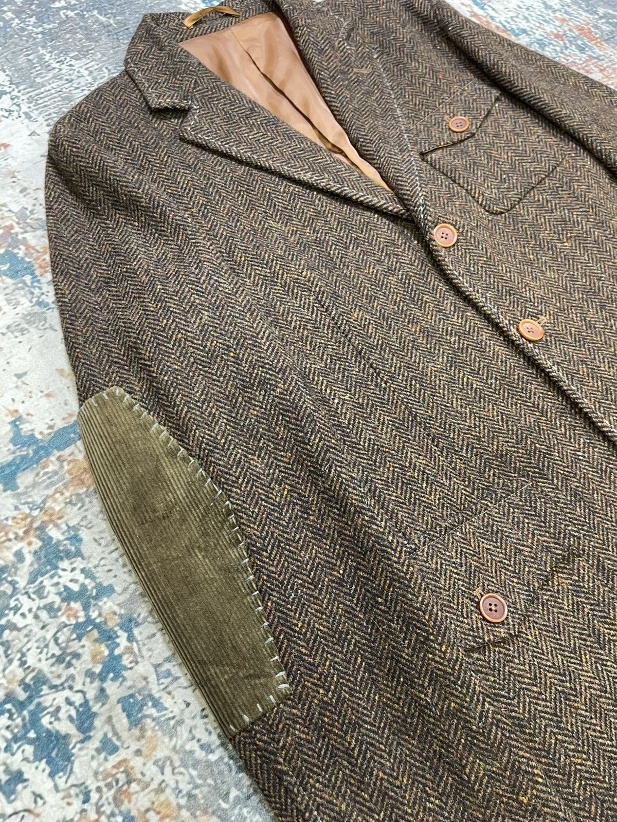 Japanese Brand Abx Herringbone Tweed Elbow Patch Sport Coat Size US S / EU 44-46 / 1 - 5 Thumbnail