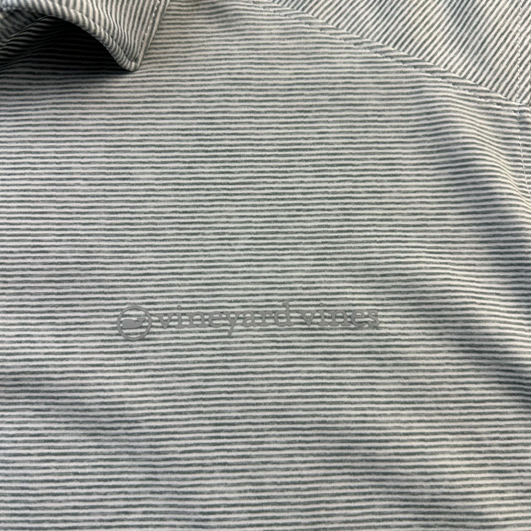 Vineyard Vines Vineyard Vines Polo Shirt Mens 2XL Gray Stripe Performance Stretch Short Sleeve Golf Casual Formal Size US XXL / EU 58 / 5 - 4 Thumbnail