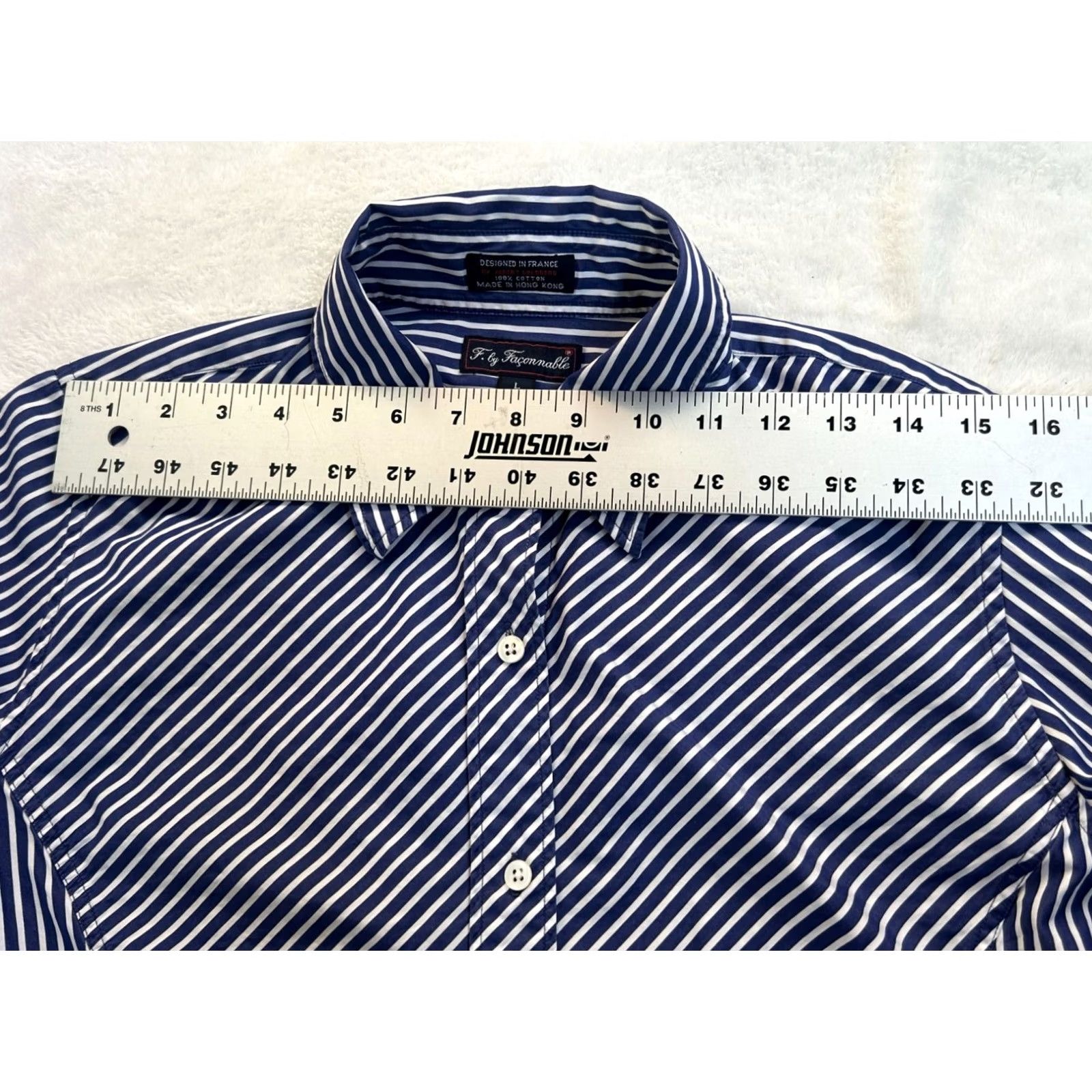 Brooks Brothers F by Faconnable Womens Blue White Striped Button-Up Shirt Large Long Sleeve Top Casual Size L / US 10 / IT 46 - 5 Thumbnail