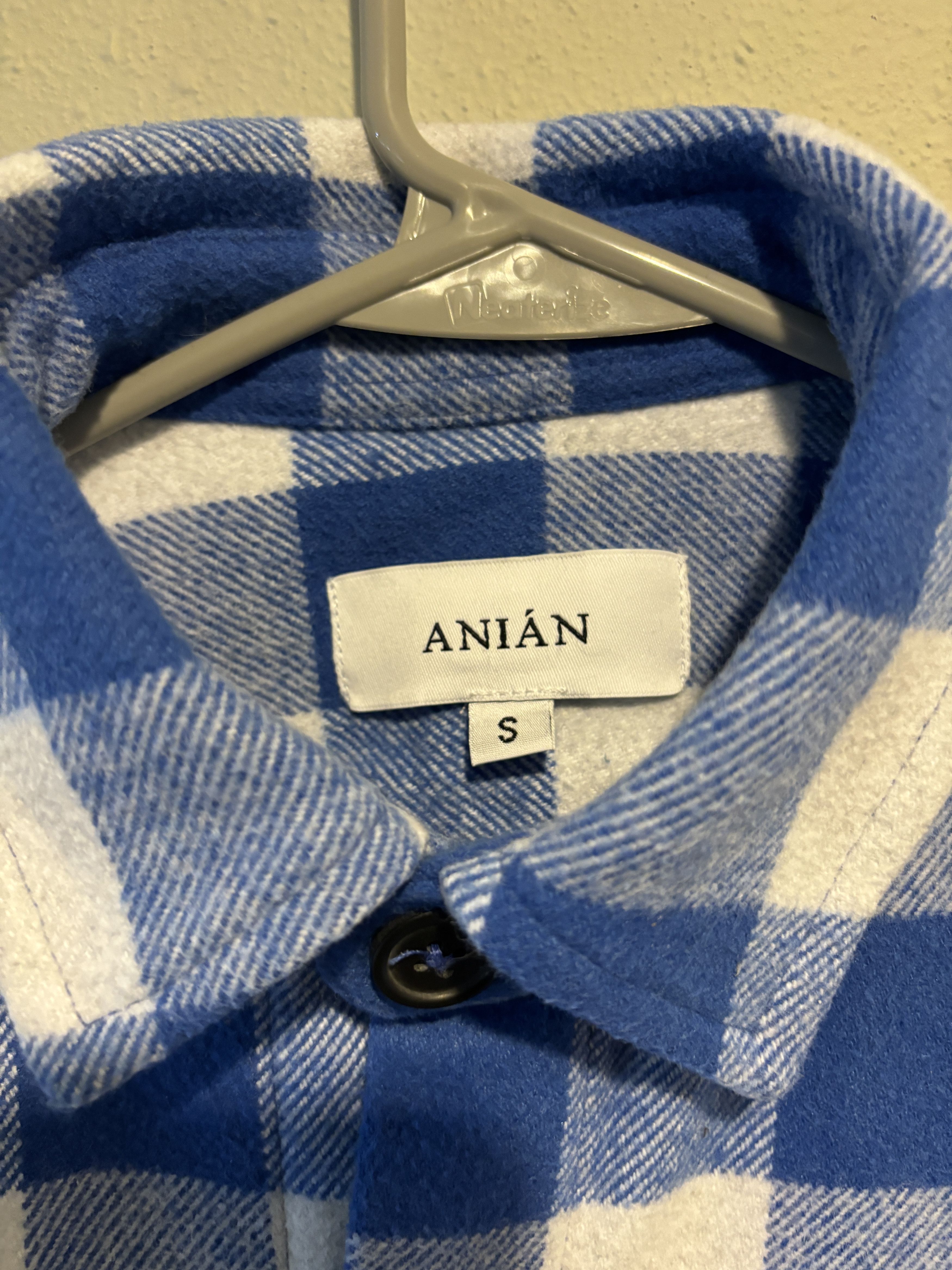 Other Anian Men's Buffalo Plaid Blue-White heavy cotton flannel Size US S / EU 44-46 / 1 - 3 Thumbnail
