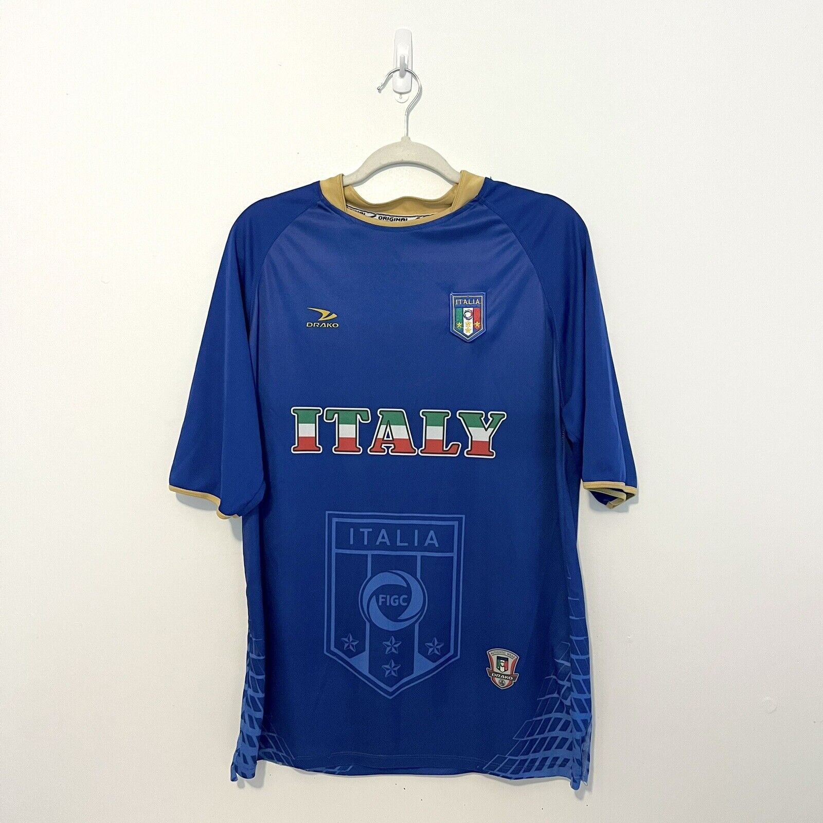 Vintage VTG Drako Original Italy Jersey Soccer Azzuri Y2K Sz L Size US L / EU 52-54 / 3 - 1 Thumbnail