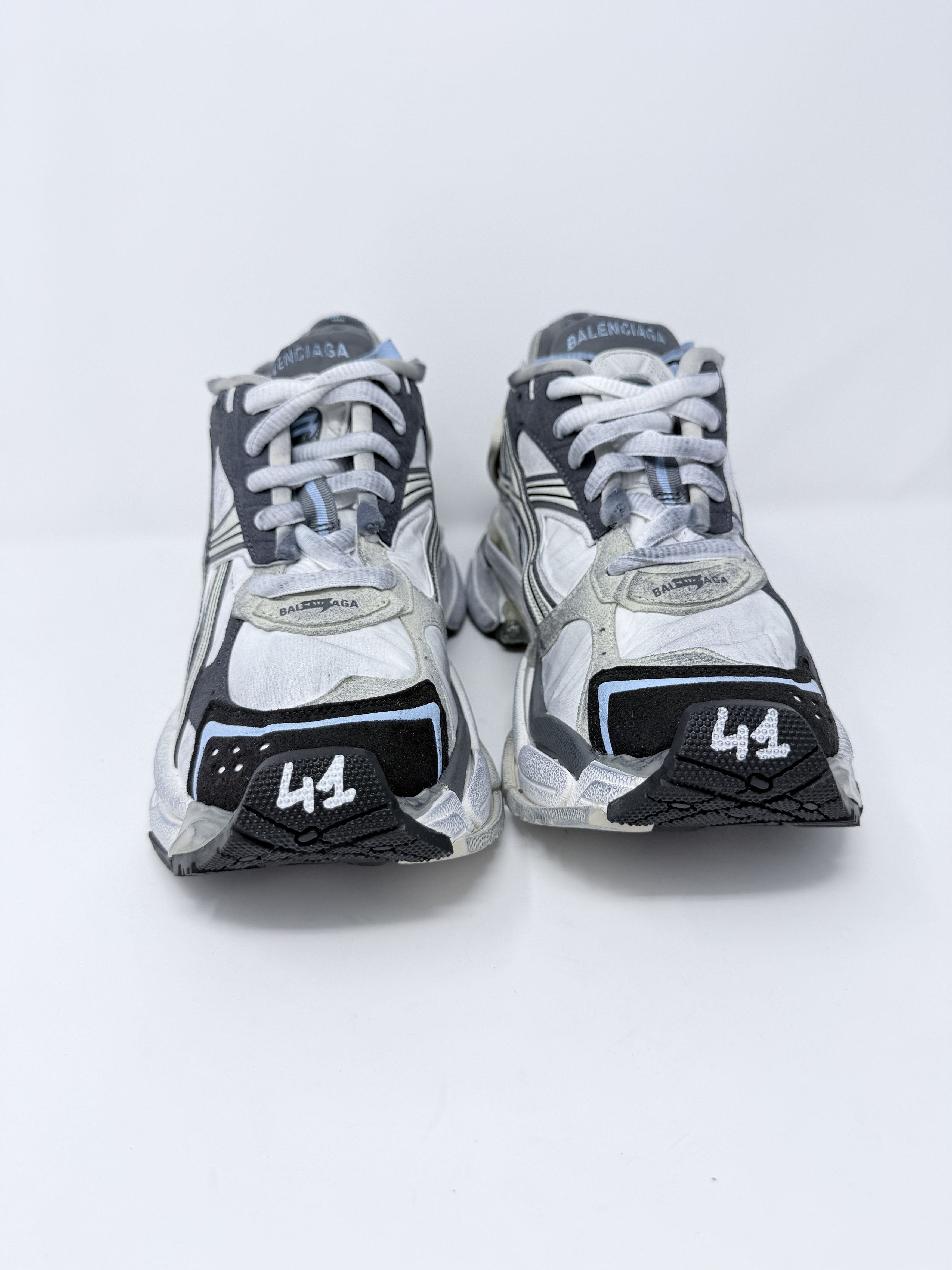 Balenciaga Balenciaga Runner 1.0 Nylon Suede White Blue Gray Size US 8 / EU 41 - 6 Thumbnail