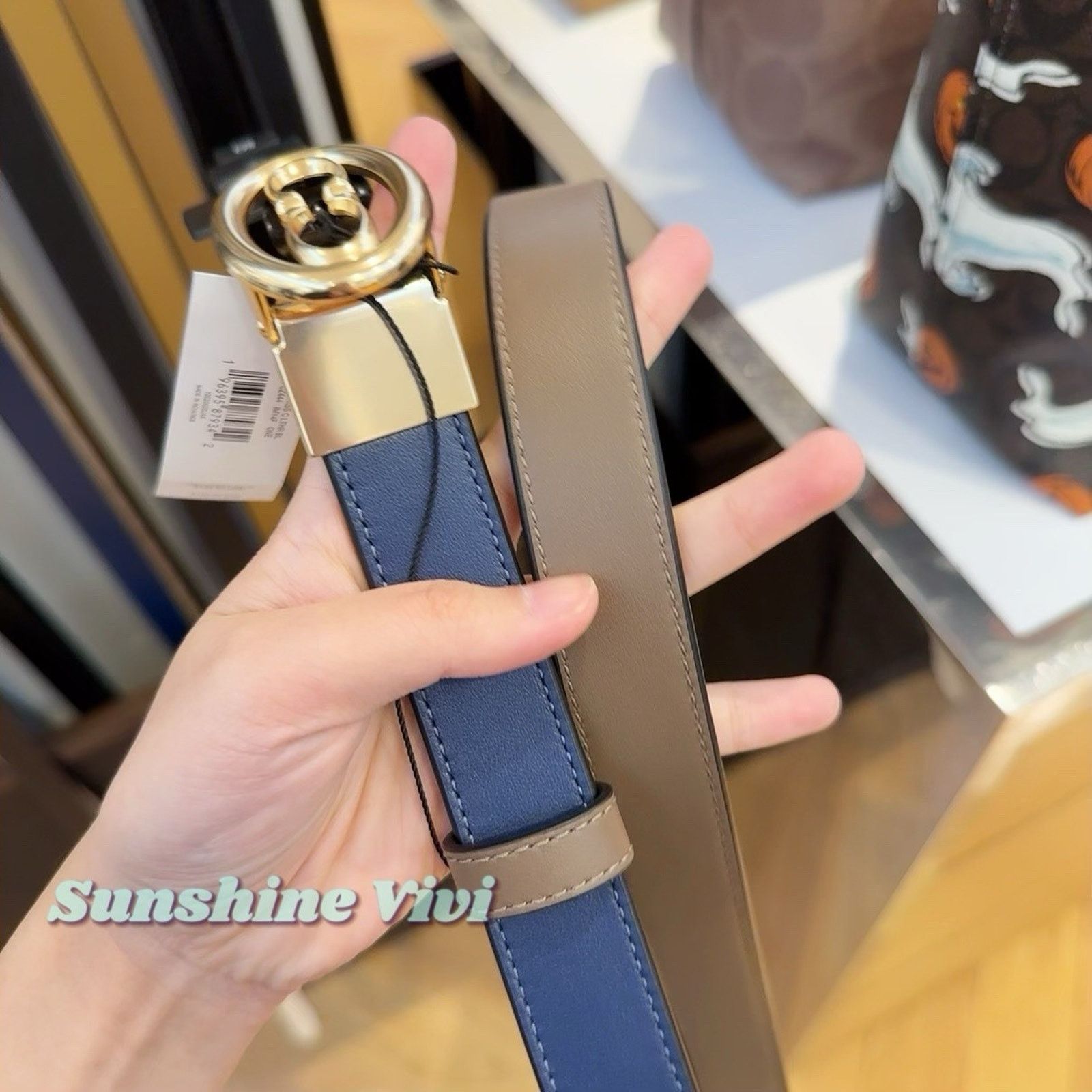 Coach NWT Coach Cut To Size Belt 25 Mm CZ444 Deep Blue Dark Stone Size ONE SIZE - 4 Thumbnail