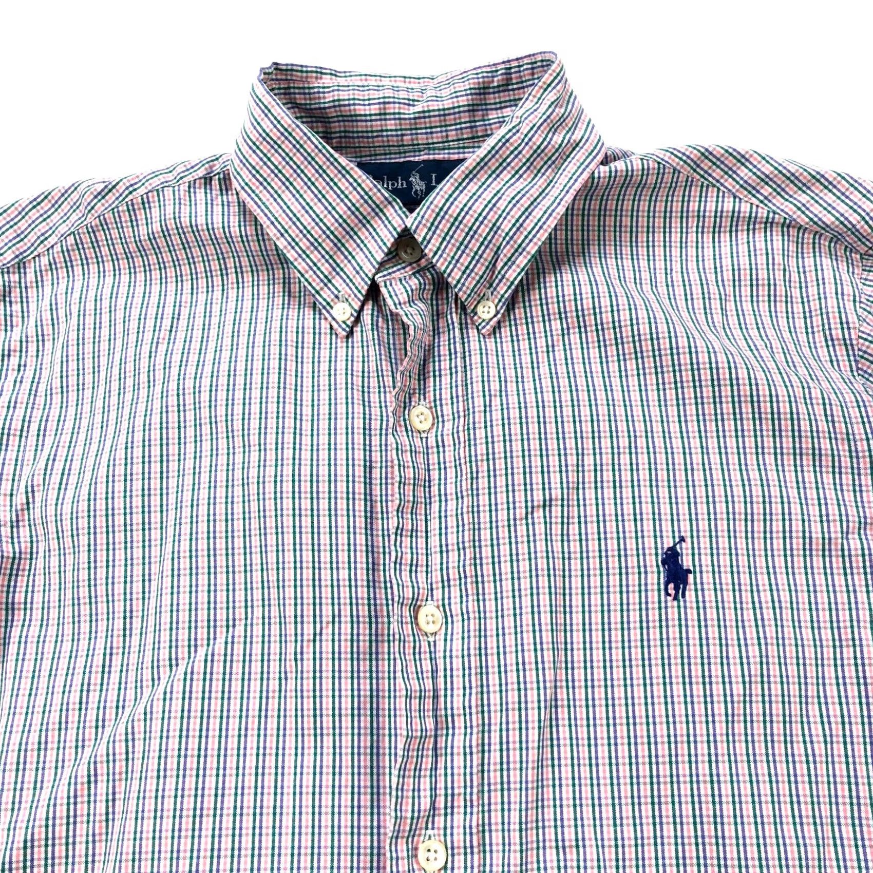 Polo Ralph Lauren Ralph Lauren Custom Fit Pinpoint Oxford 15.5 34/35 LS Dress Shirt Green Pink Size 42R - 2 Thumbnail