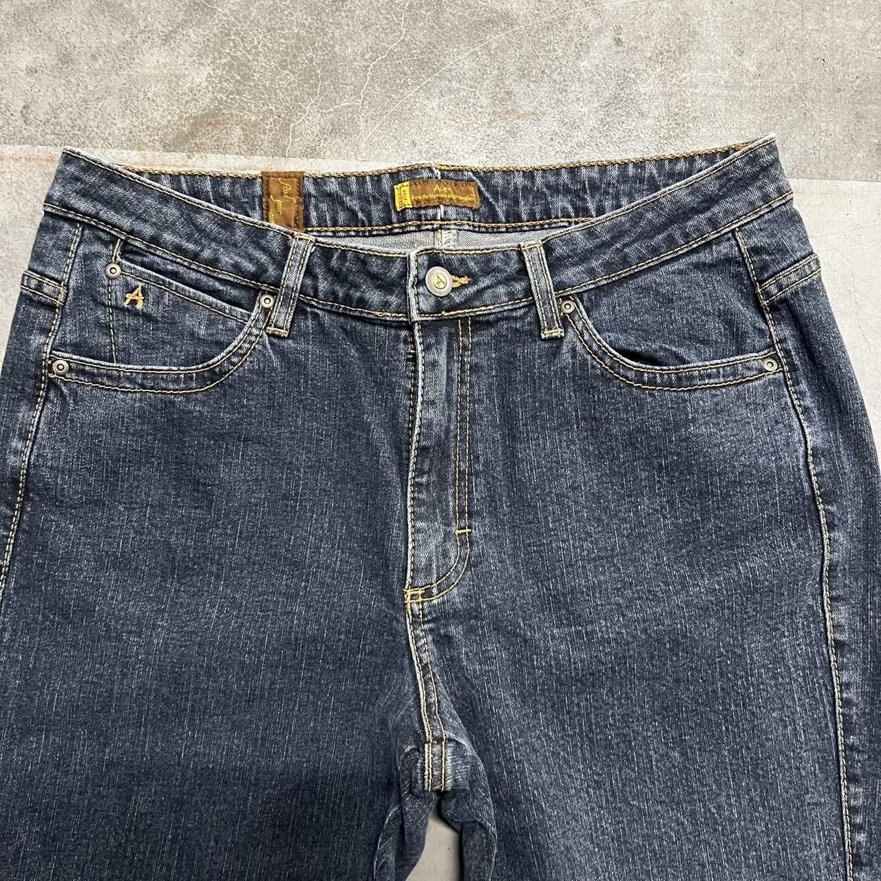 Japanese Brand × Vintage Vintage Y2K Flared Baggy Streetwear Dark Wash Denim Jeans! Size US 34 / EU 50 - 4 Thumbnail