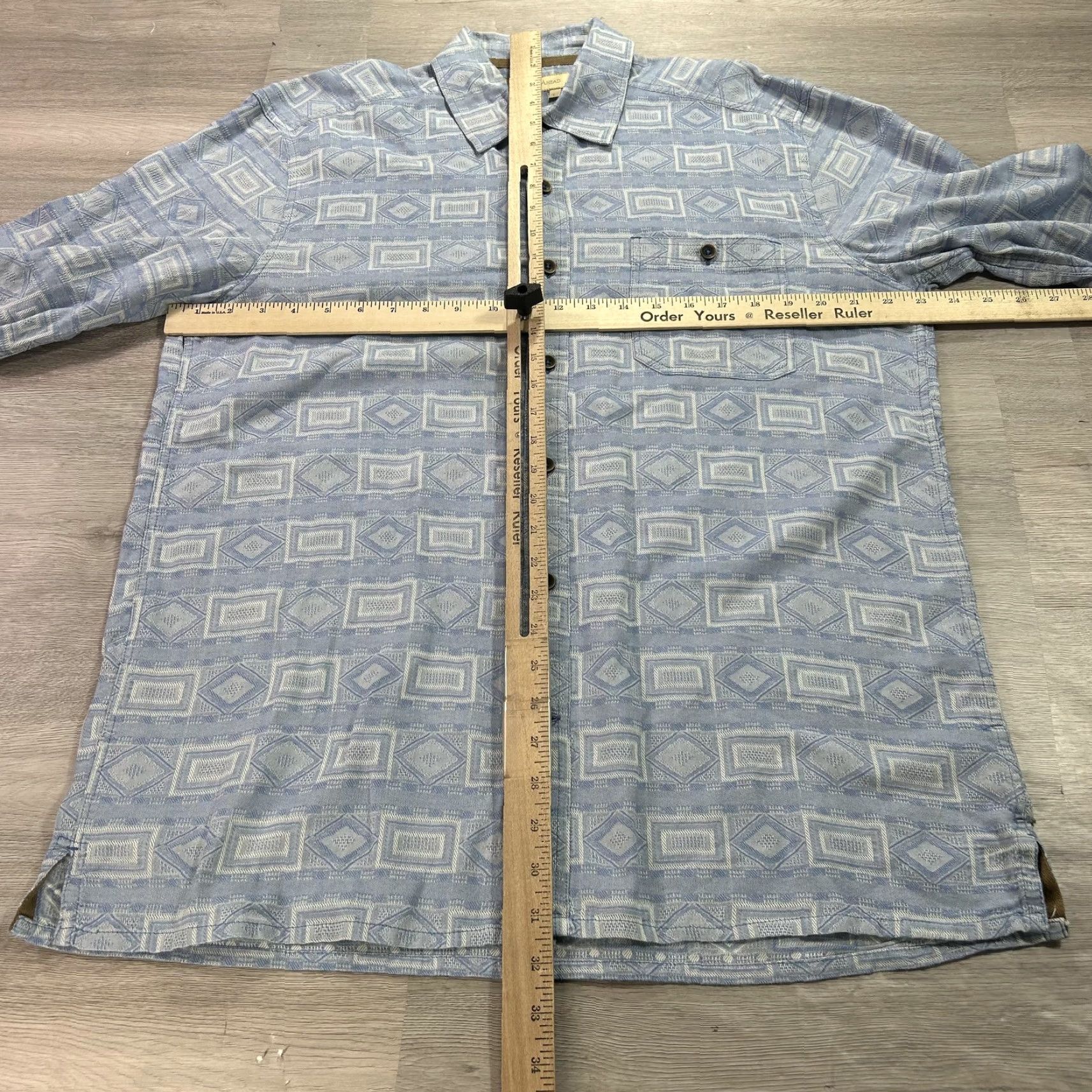 The Territory Ahead Territory Ahead Shirt Mens Large Blue Geometric Cotton Button-Up Long Sleeve Size US L / EU 52-54 / 3 - 5 Thumbnail