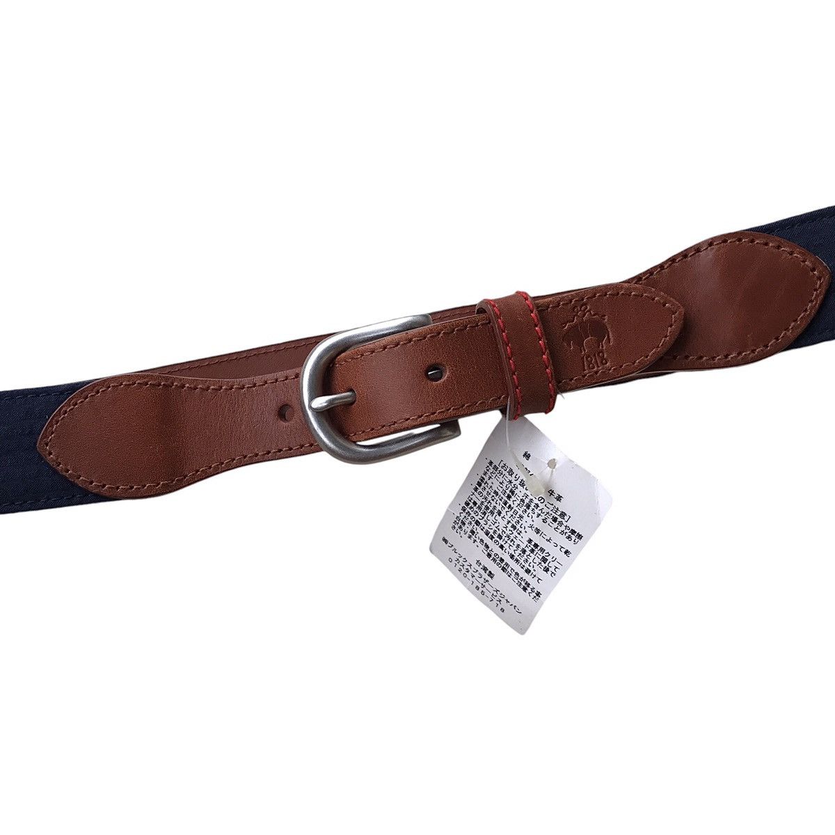 Brooks Brothers Brooks Brothers BNWT American Ivy Casual Cotton Leather Belt Size 32 - 3 Thumbnail