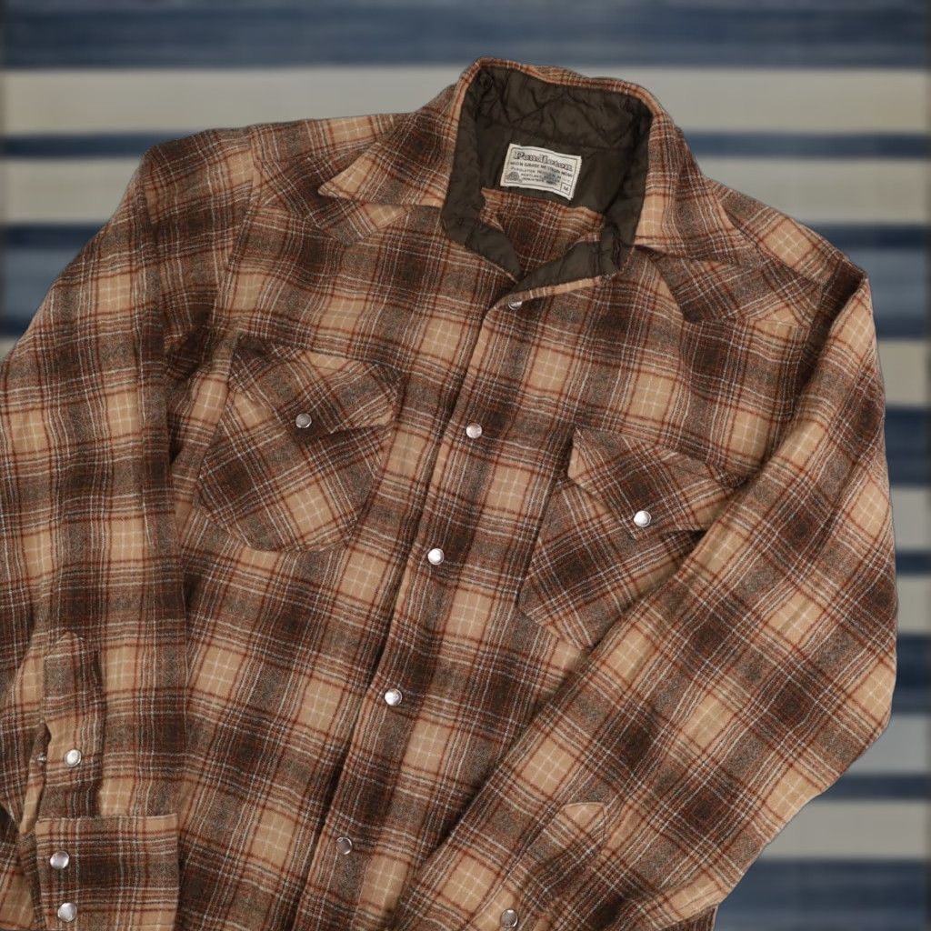 Pendleton VINTAGE Pendleton Mens Shirt Western Wool Pearl Snap Long Sleeve M Brown Men Size US M / EU 48-50 / 2 - 1 Thumbnail