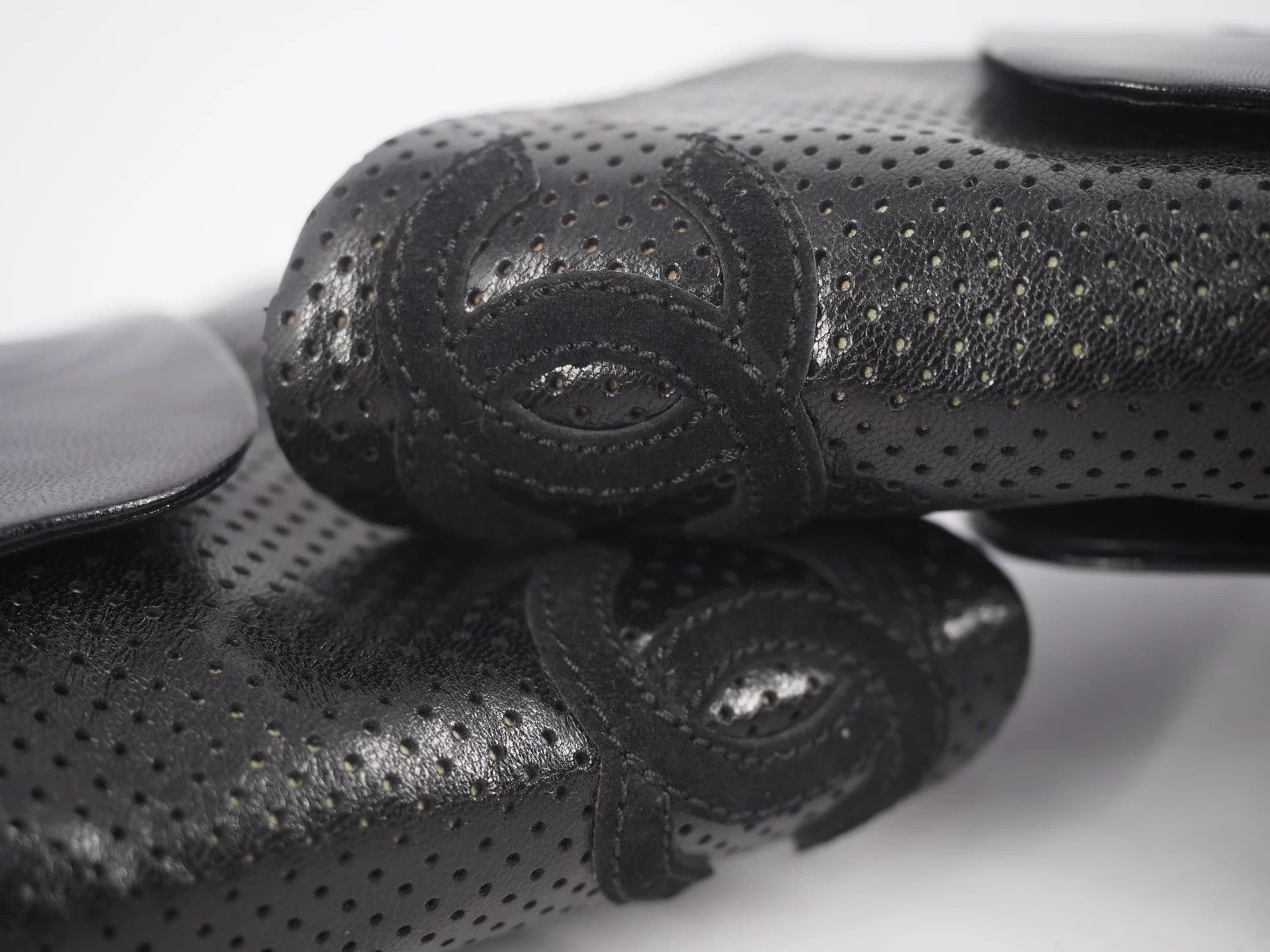 Chanel CHANEL Black Suede Perforated Boots, Size 37.5 Size US 7 / IT 37 - 4 Thumbnail
