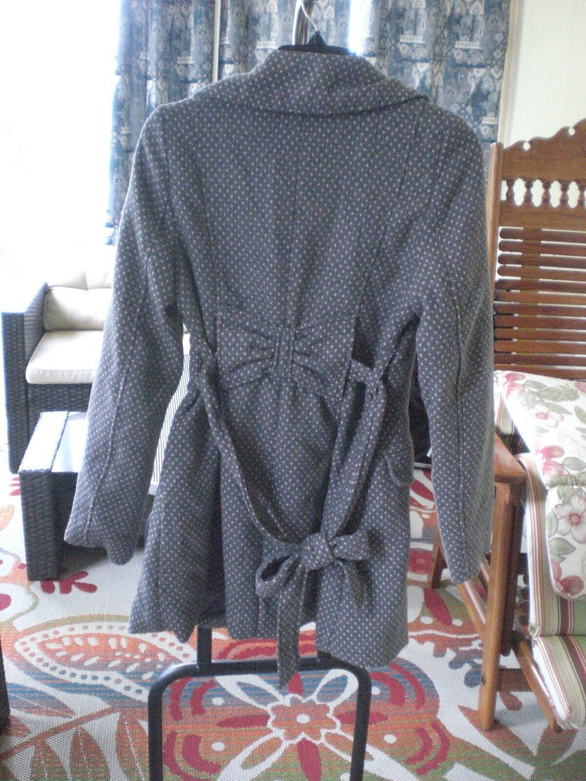 Other Wet Seal Jacket Coat Gray with Pink Dots LARGE Size L / US 10 / IT 46 - 4 Thumbnail