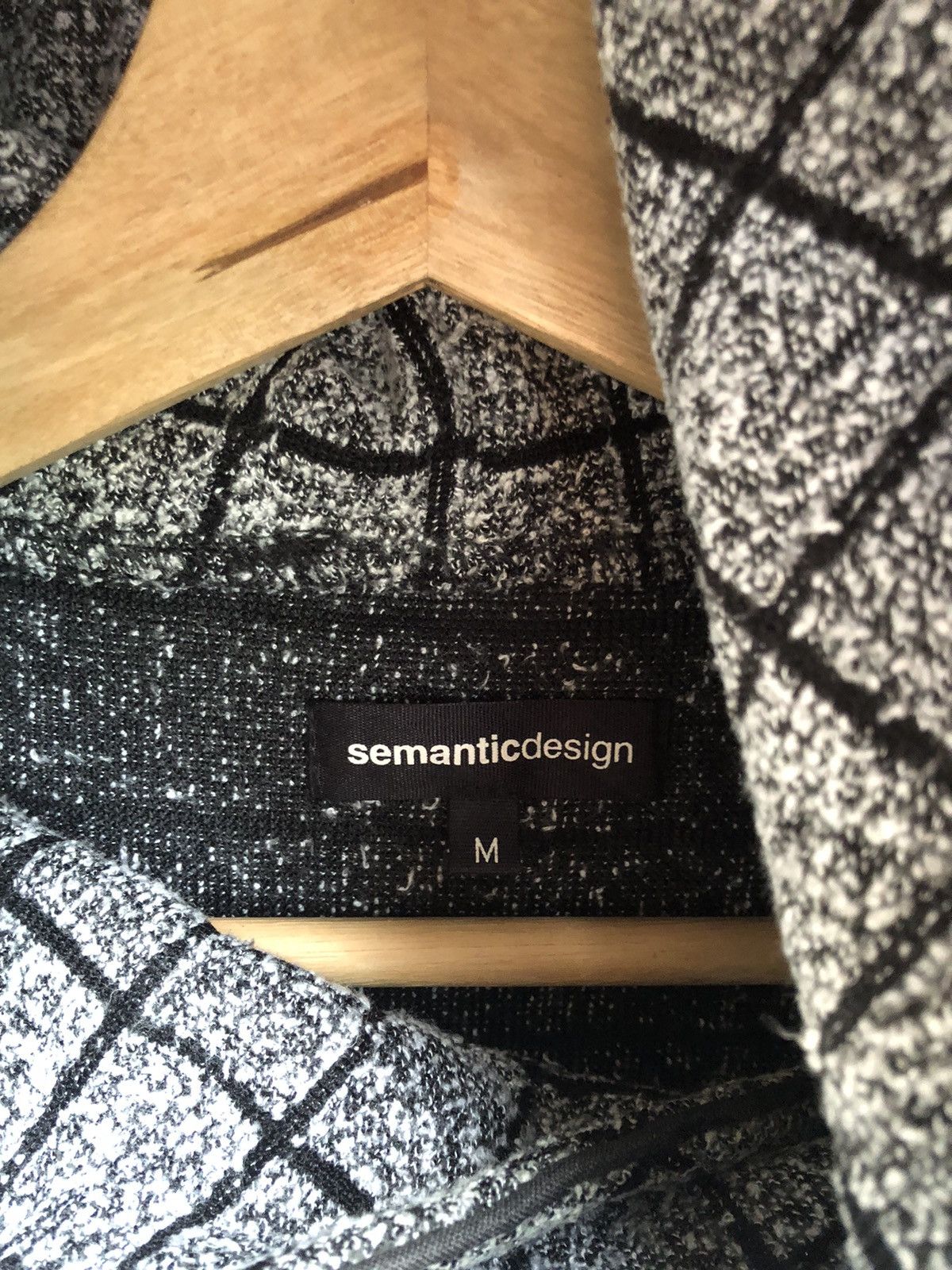 If Six Was Nine × Le Grande Bleu (L.G.B.) × semanticdesign Semantic Design Sweatshirt Checkered Hoodie Size US M / EU 48-50 / 2 - 5 Thumbnail