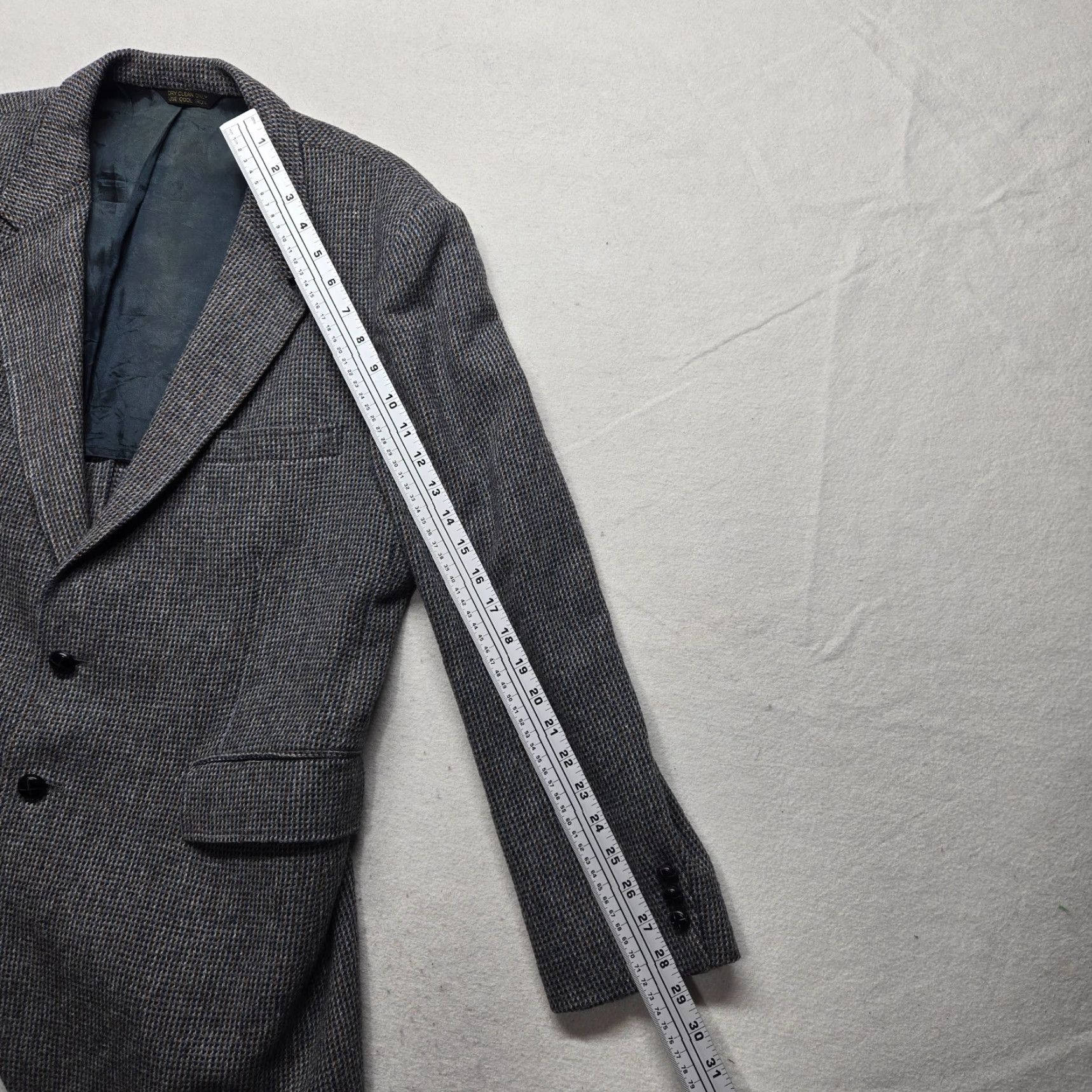 Vintage Wesley Clothes Blazer / Jacket Gray Dress Casual Jacket 42L Long Men’s / Wool Polyester Tweed Suit Jacket/Coat Style Blazer (42) Mens Size 42R - 7 Thumbnail
